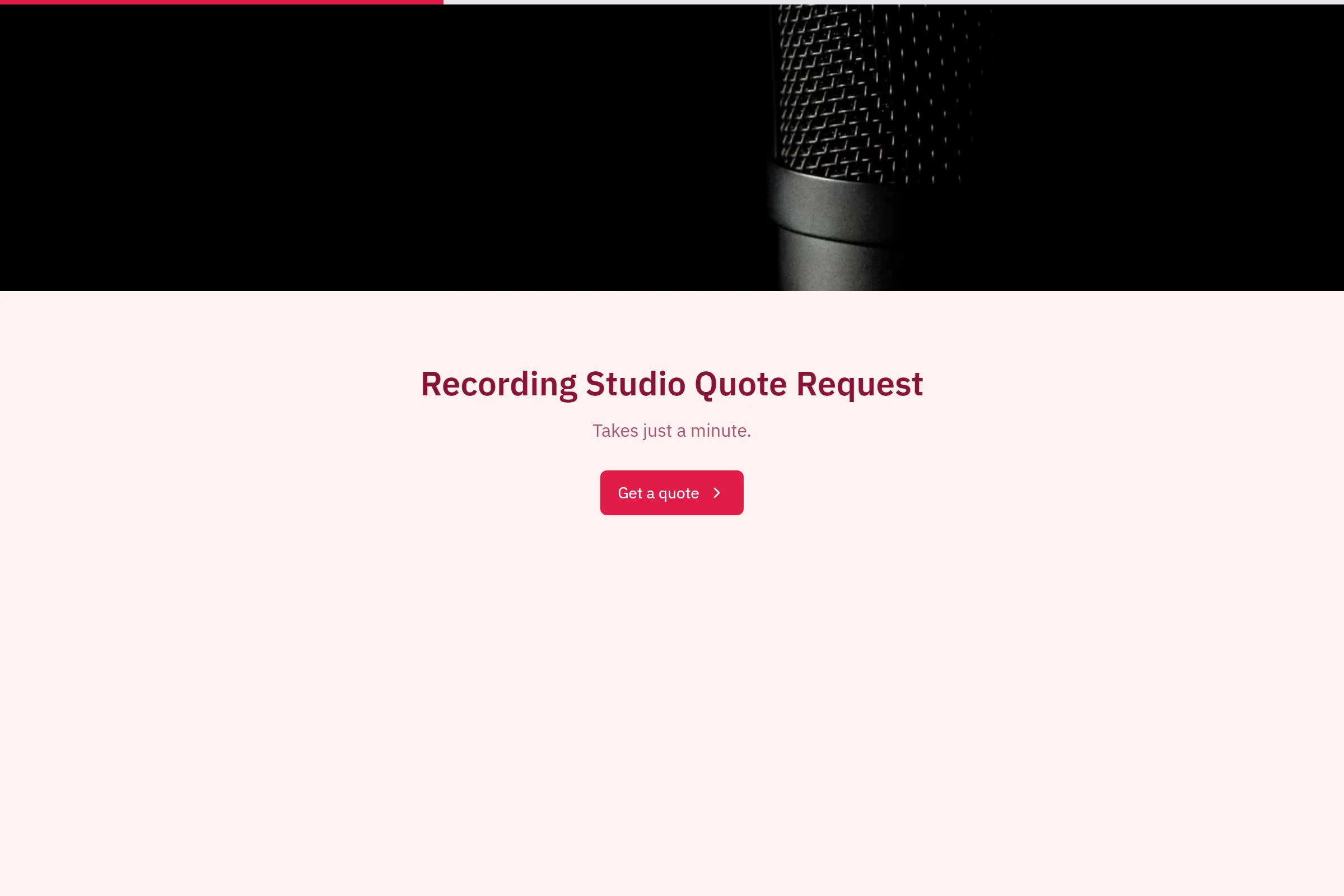 Recording Studio Quote Request template preview
