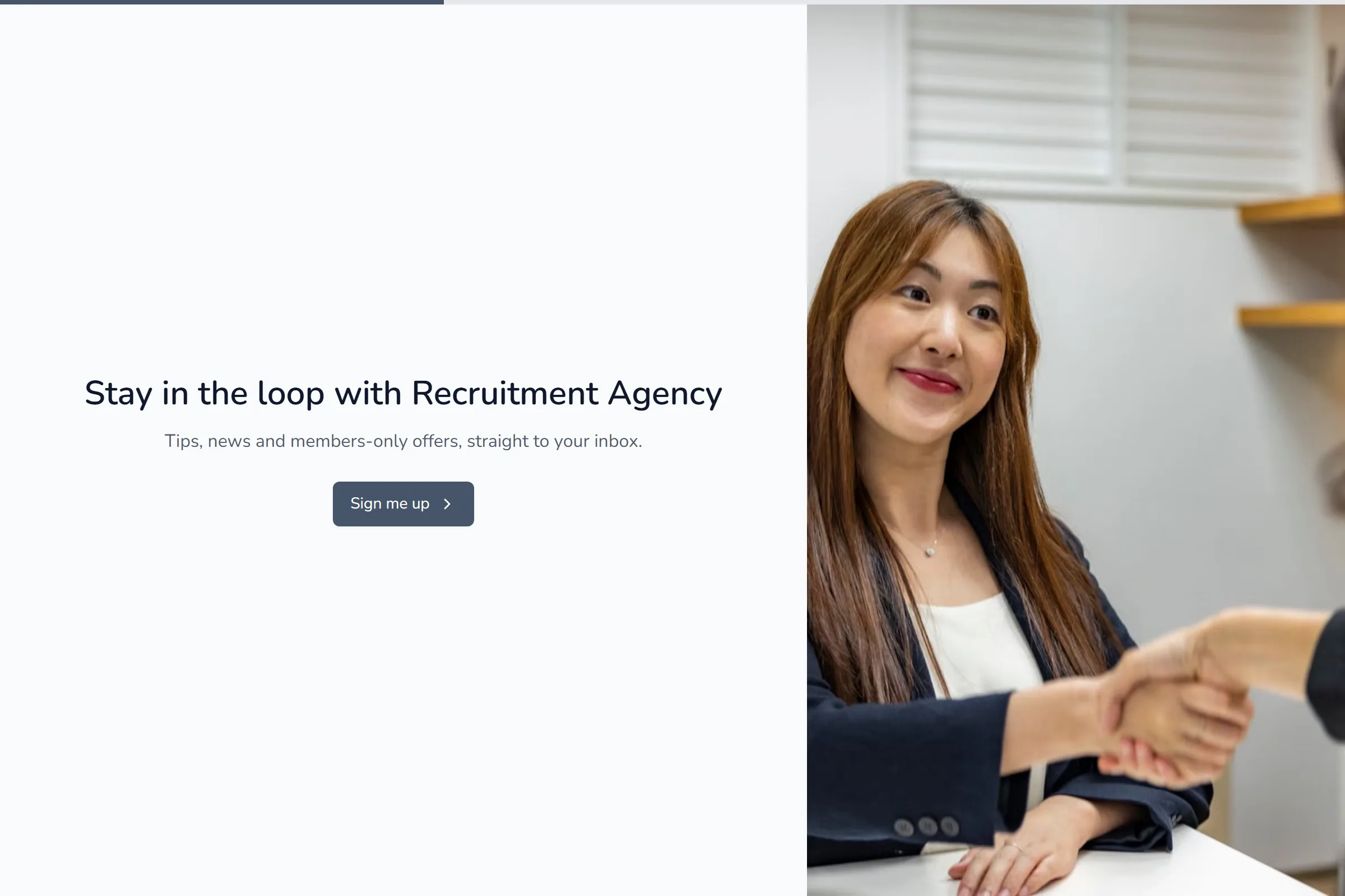 Recruitment Agency Newsletter & Updates Signup template preview