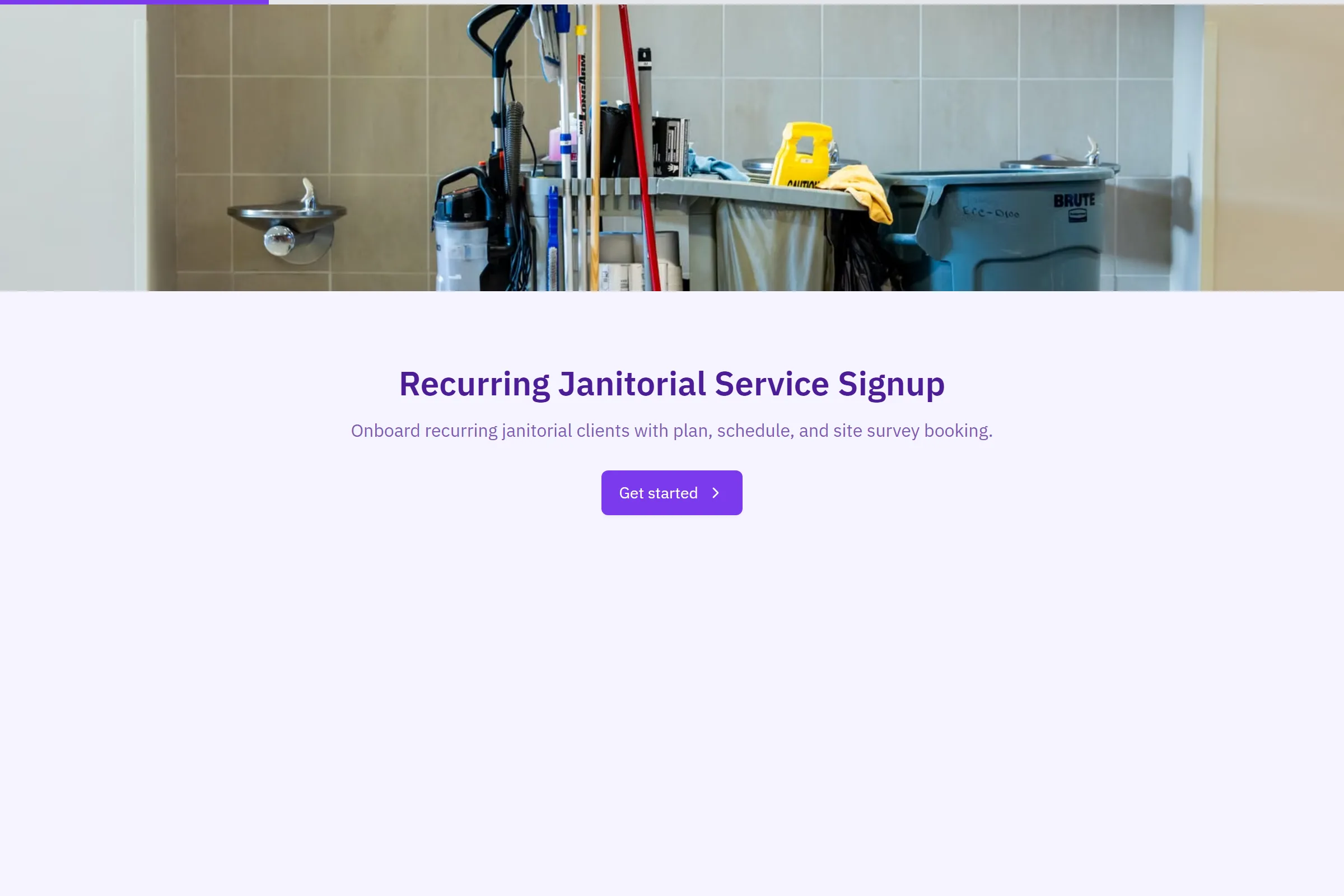 Recurring Janitorial Service Signup template preview
