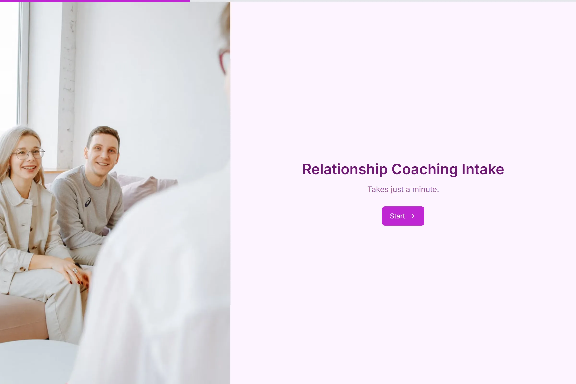 Relationship Coaching Intake template preview