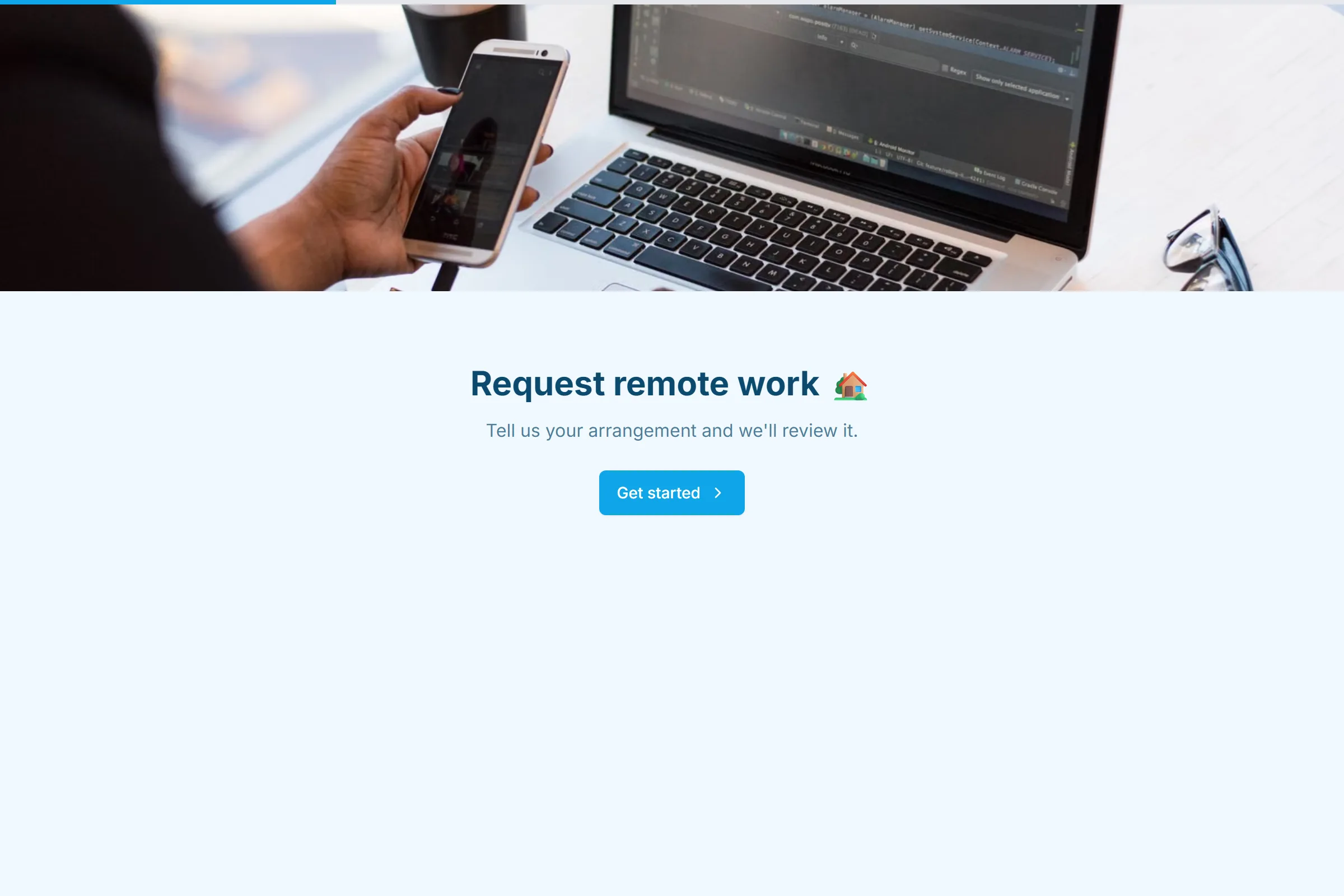 Remote Work Request template preview