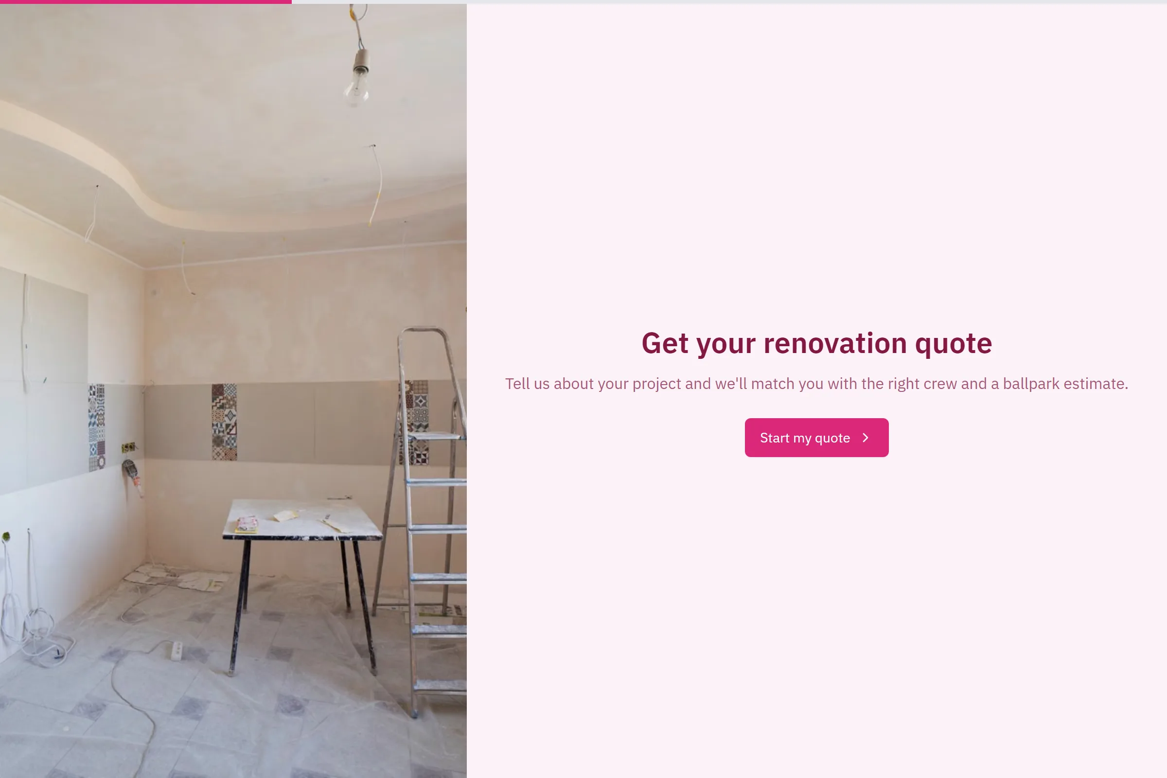 Renovation Quote Intake template preview