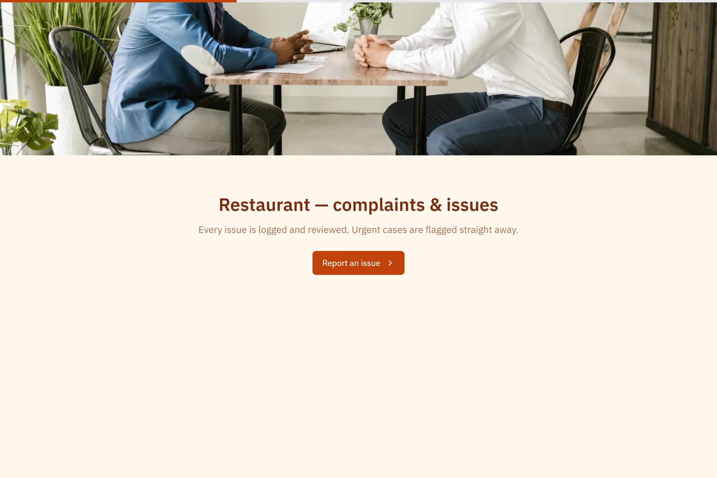 Restaurant Complaint / Issue Form template preview