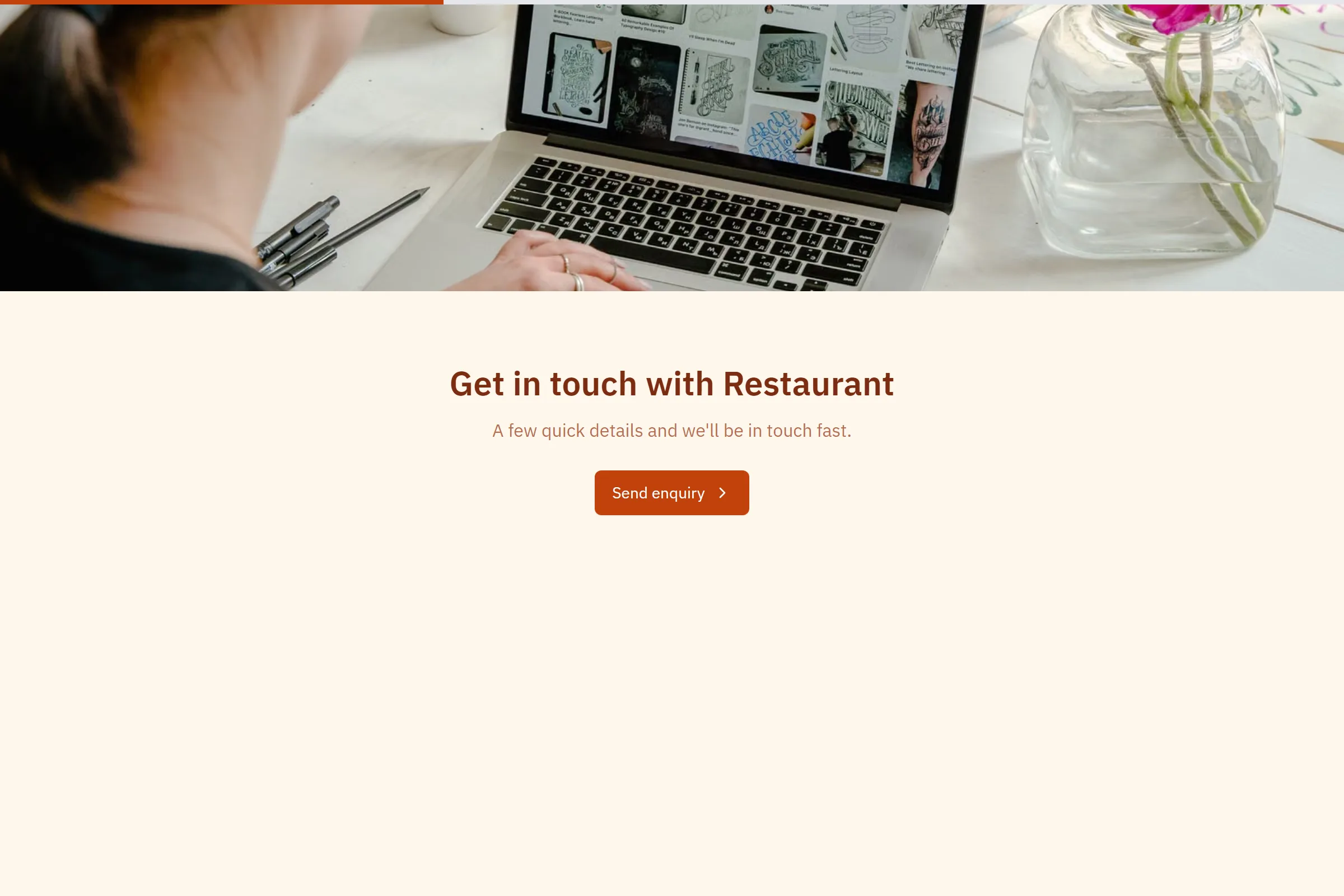 Restaurant Enquiry template preview