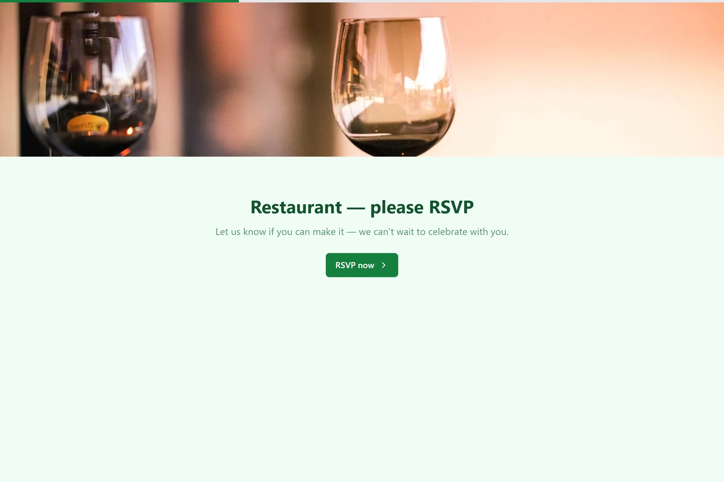 Restaurant Event RSVP template preview