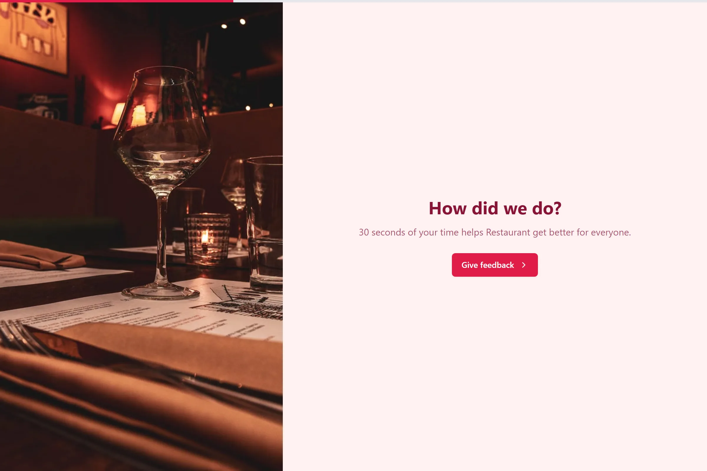 Restaurant Quick Feedback template preview