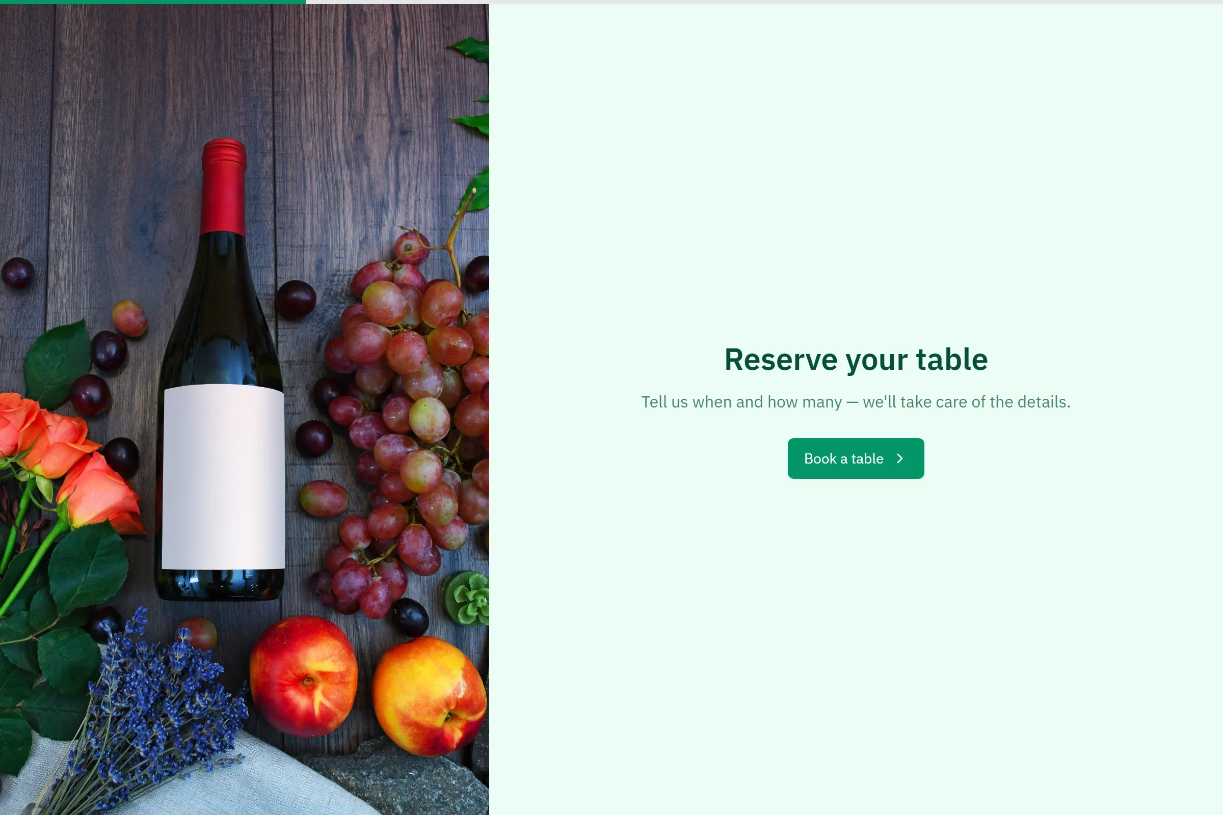 Restaurant Reservation & Preferences template preview