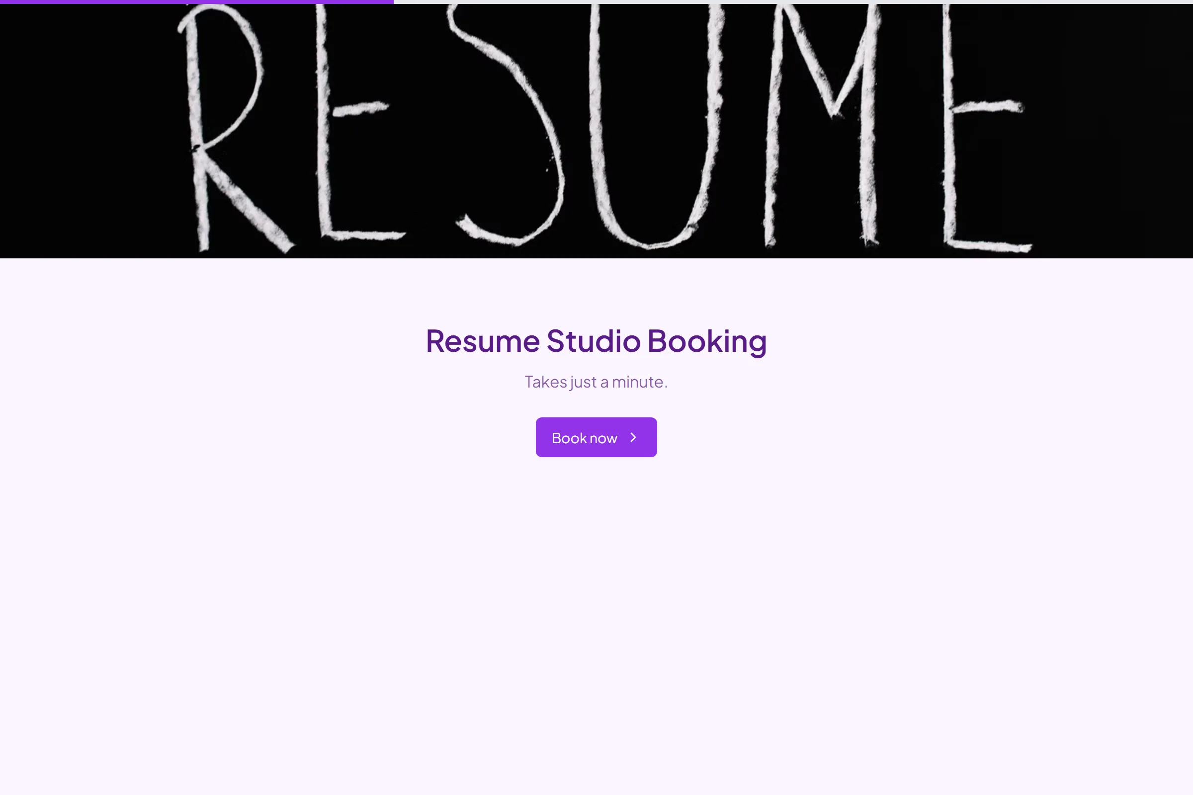 Resume Studio Booking template preview