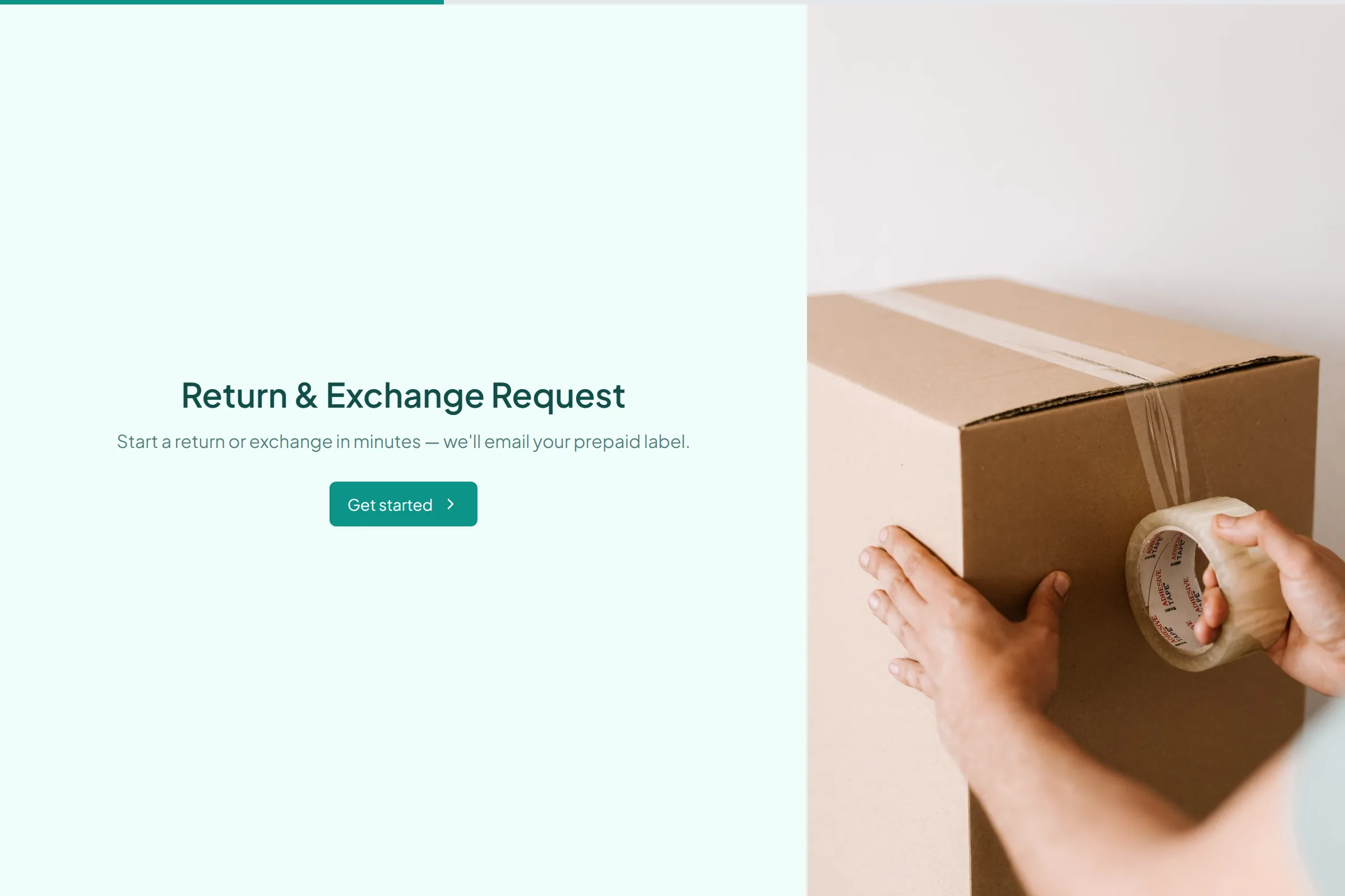 Return & Exchange Request template preview