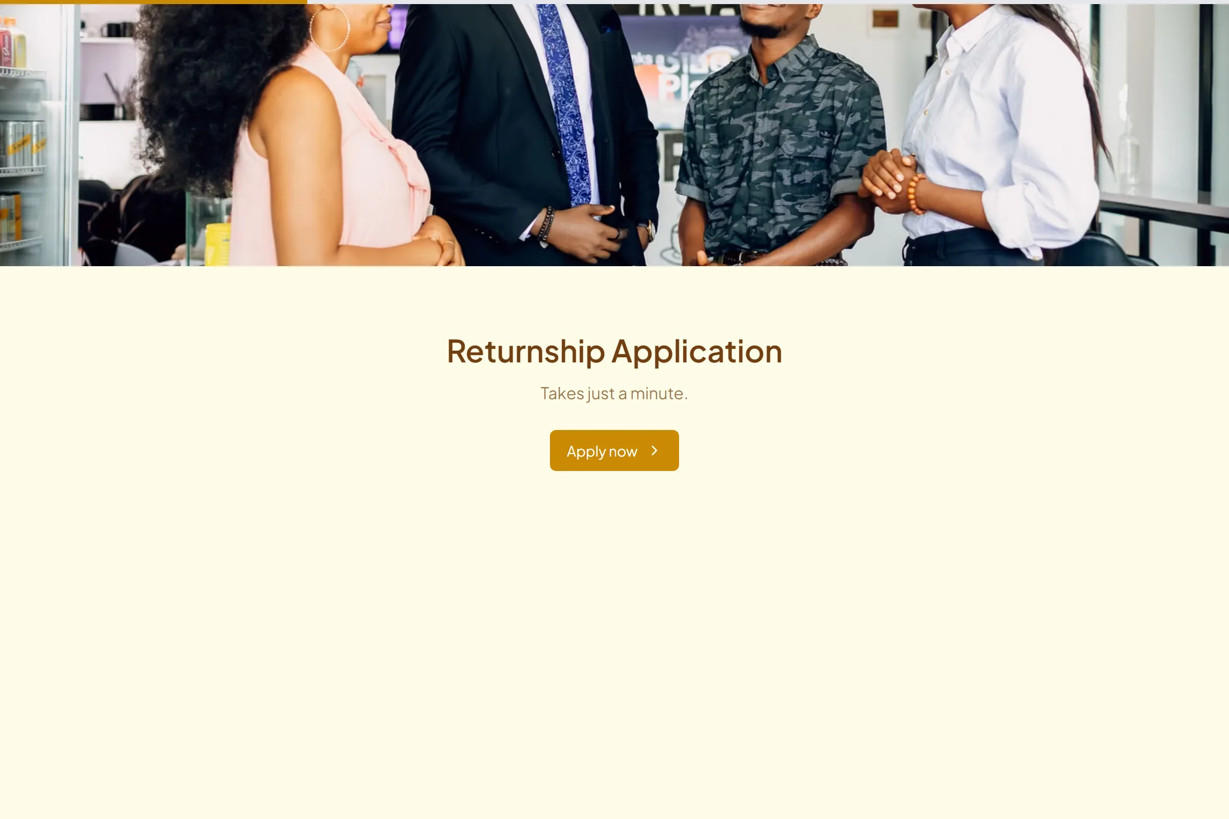 Returnship Application template preview