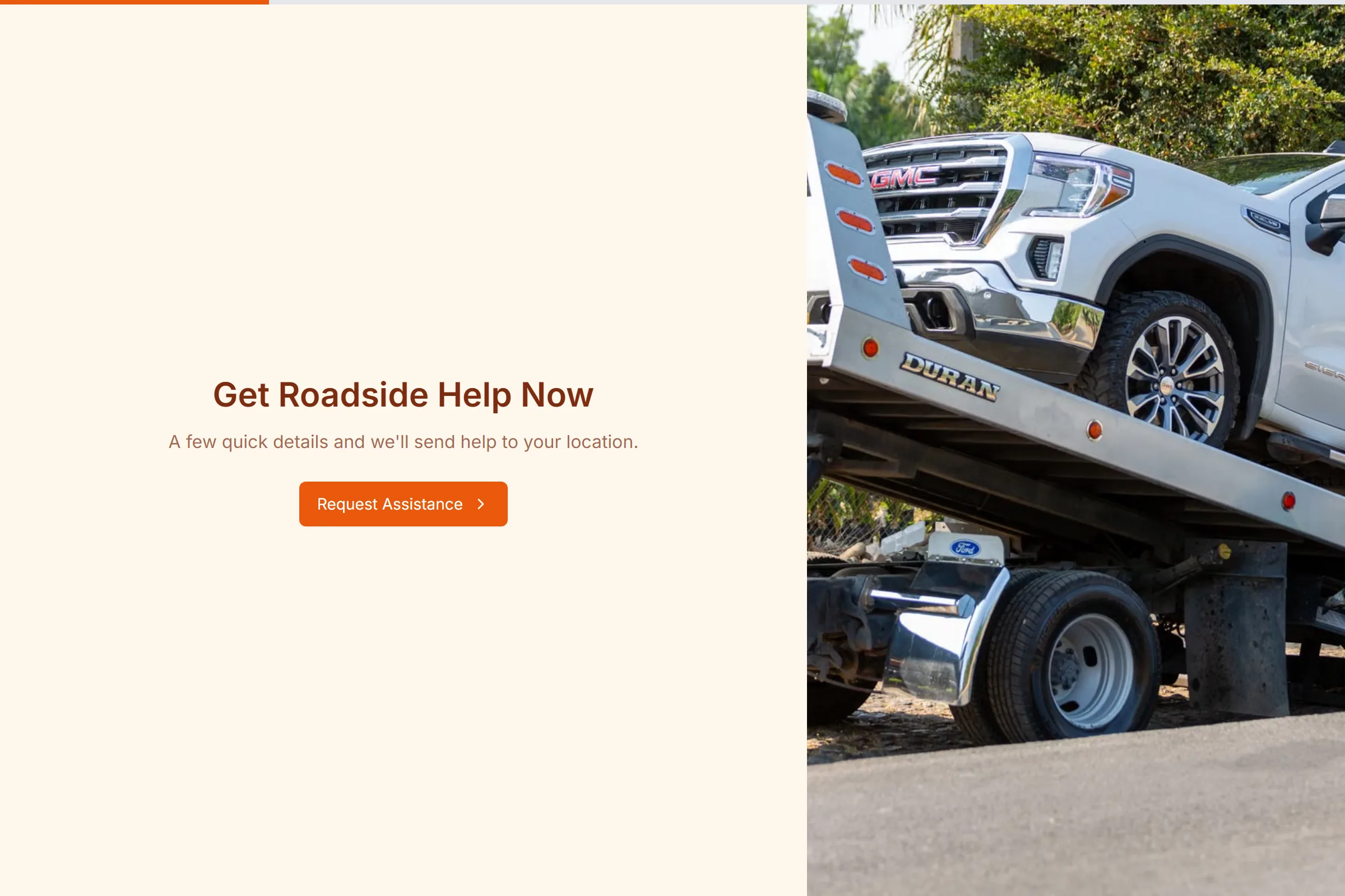 Roadside Assistance & Tow Request template preview