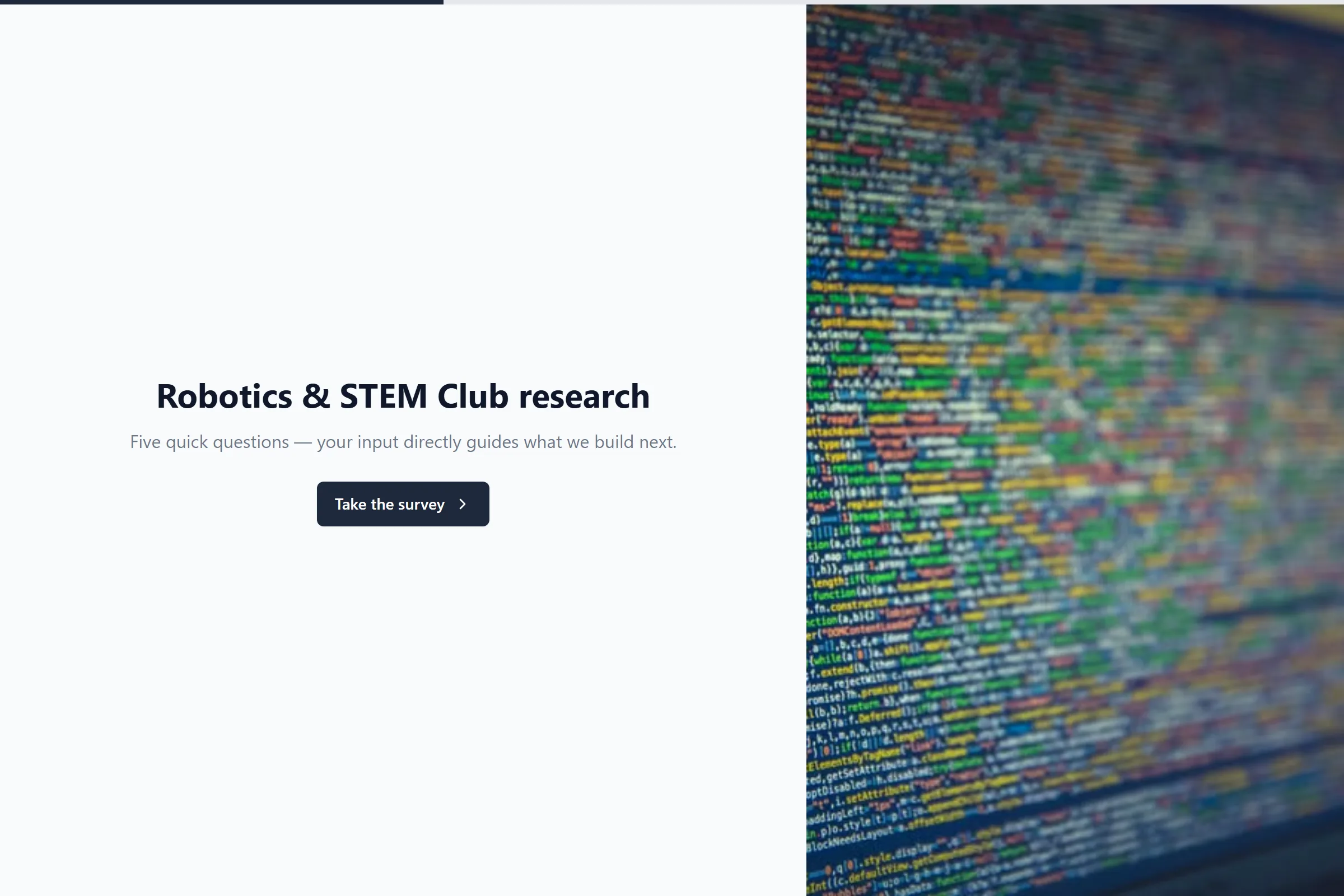 Robotics & STEM Club Market Research Survey template preview
