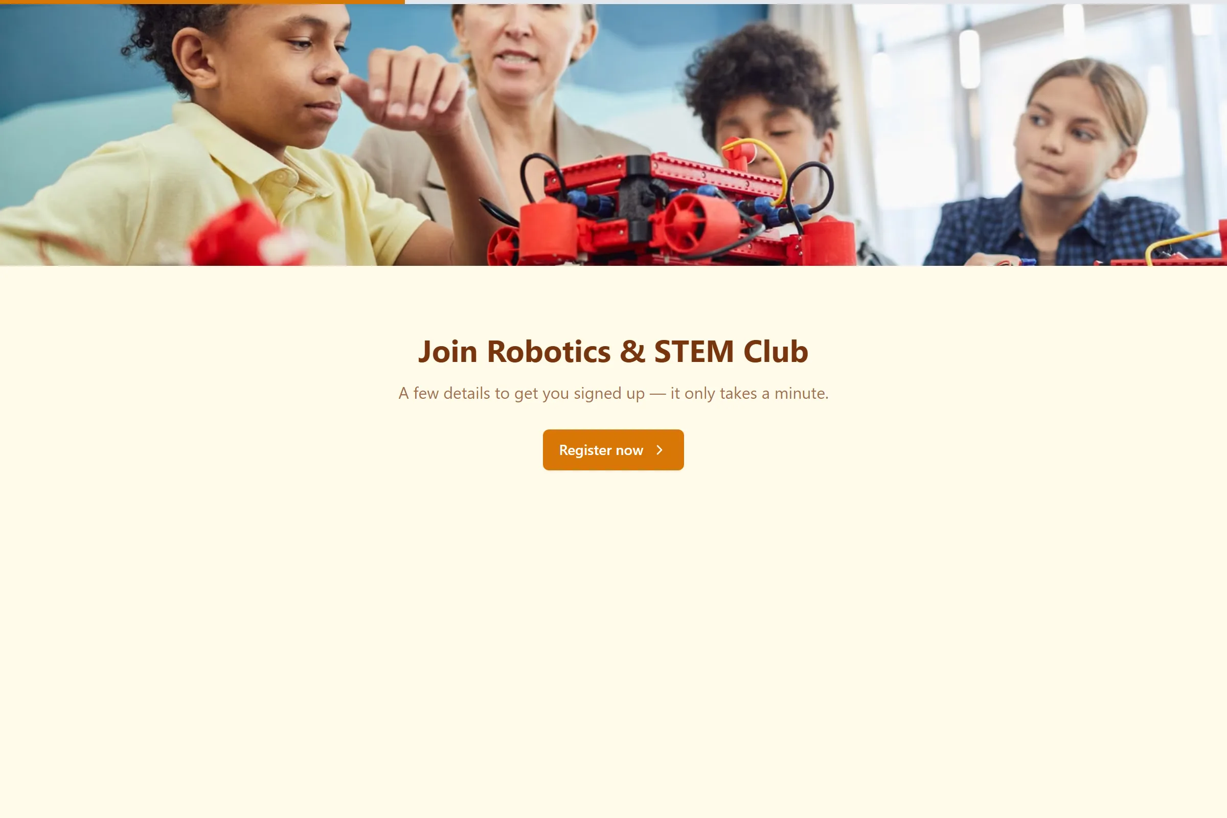 Robotics & STEM Club Program Application template preview