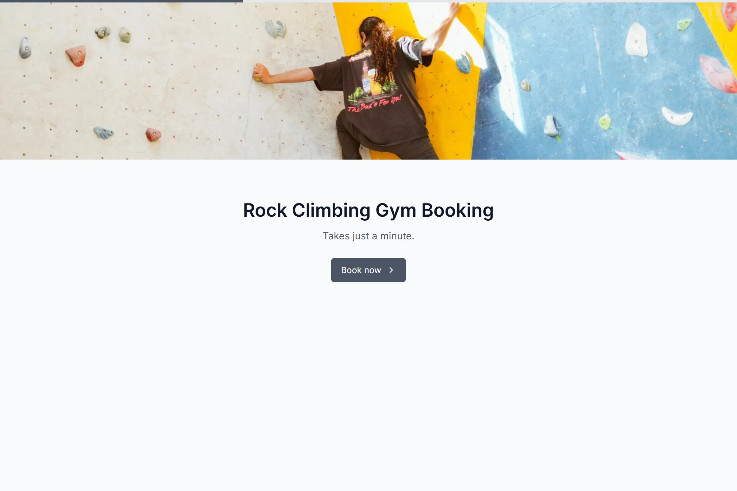 Rock Climbing Gym Booking template preview