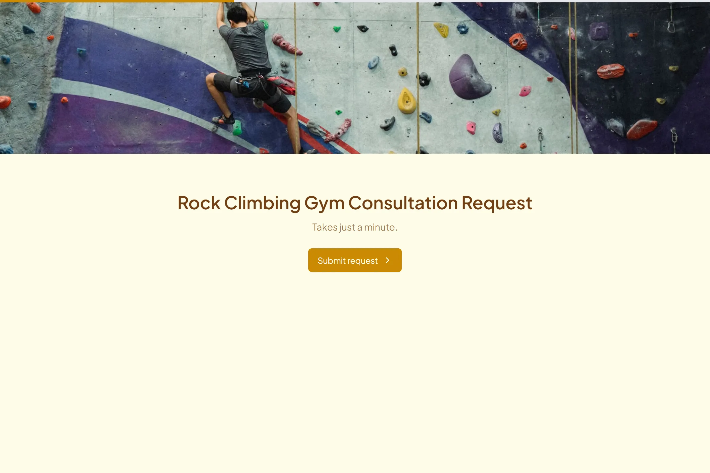 Rock Climbing Gym Consultation Request template preview