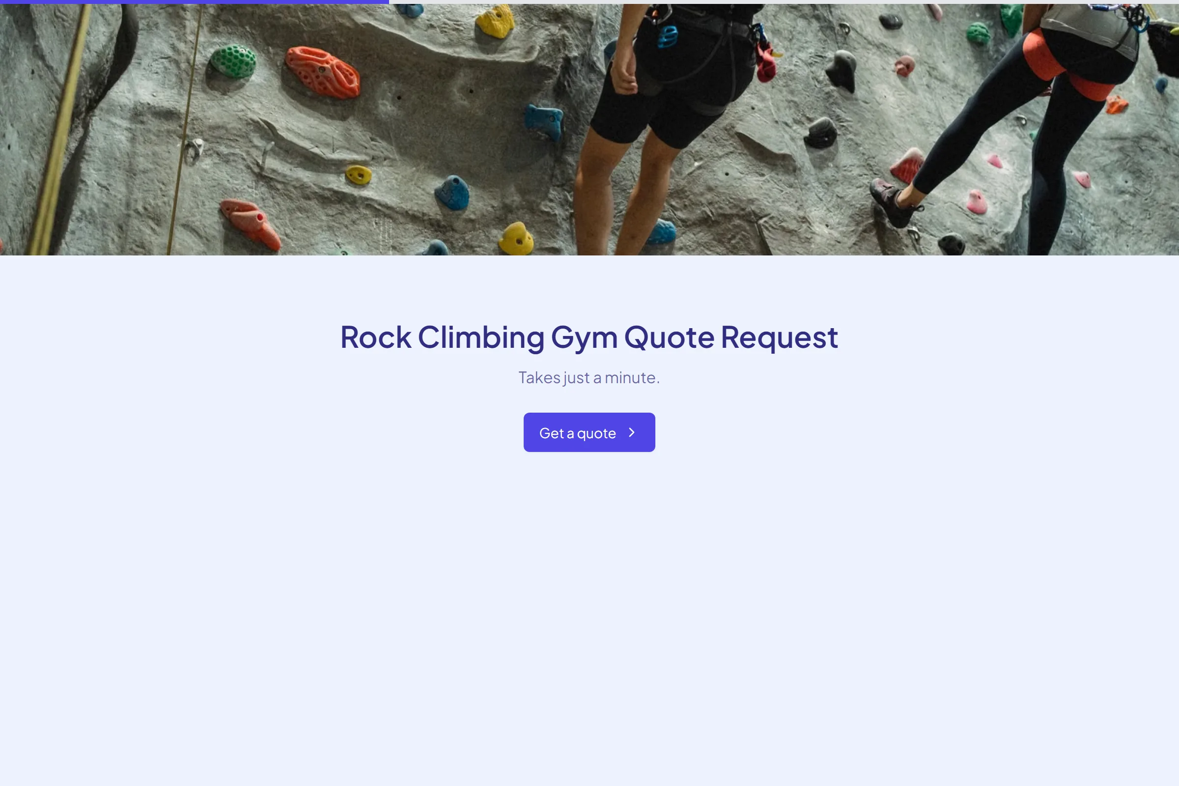 Rock Climbing Gym Quote Request template preview