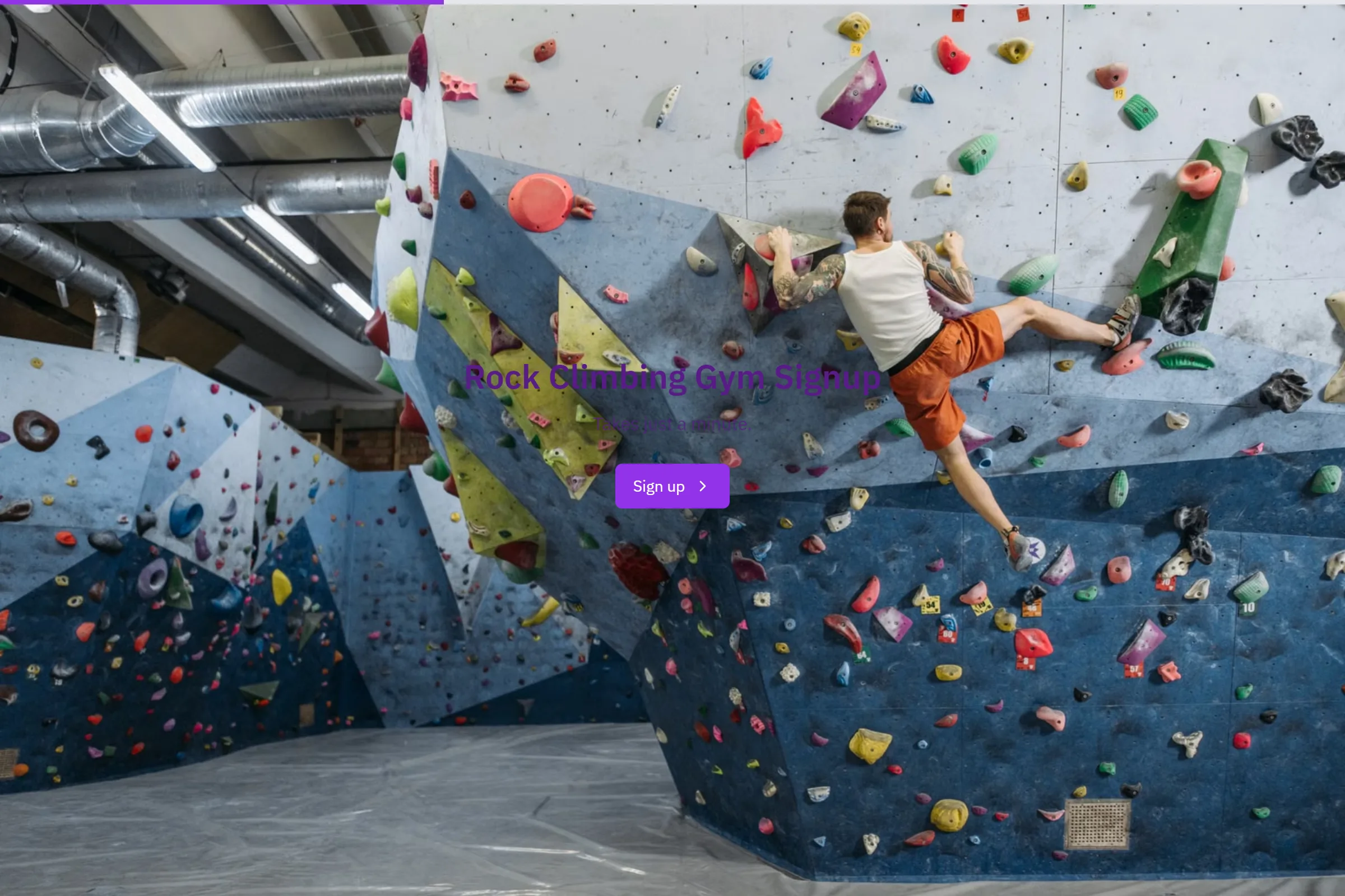 Rock Climbing Gym Signup template preview
