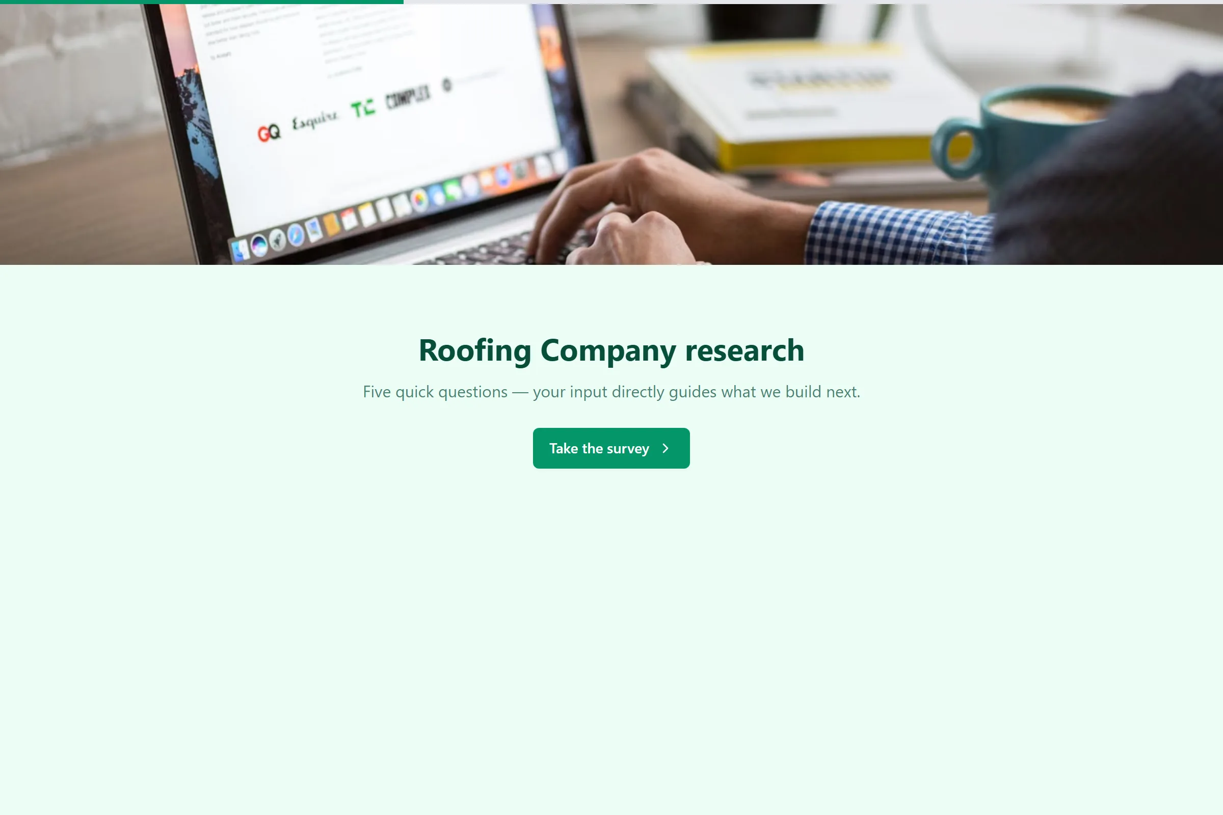 Roofing Company Market Research Survey template preview