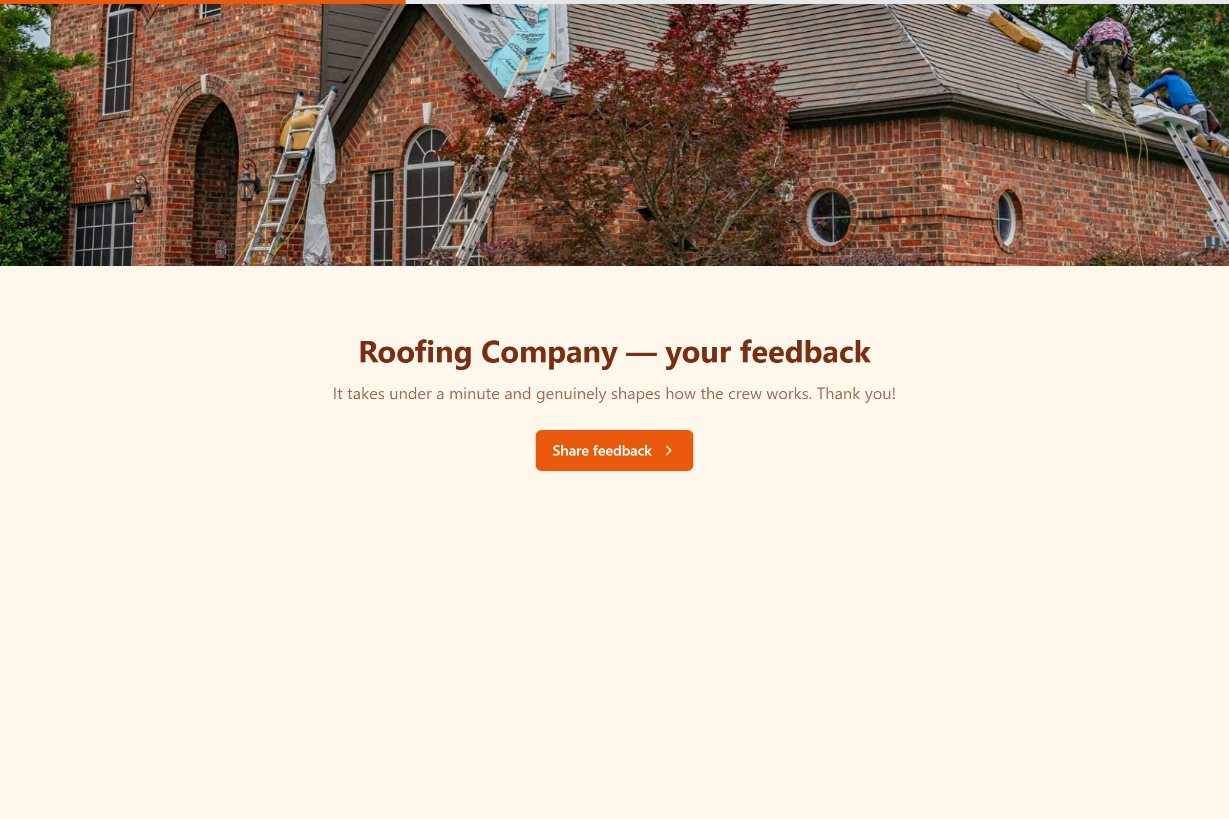 Roofing Company Satisfaction Survey template preview