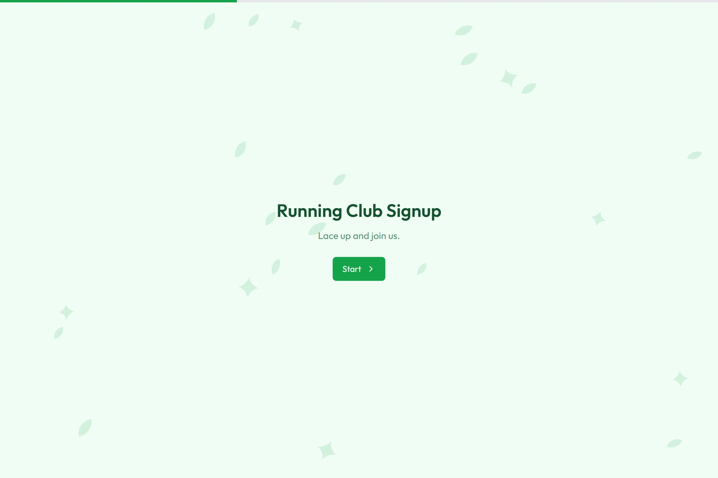 Running Club Signup template preview