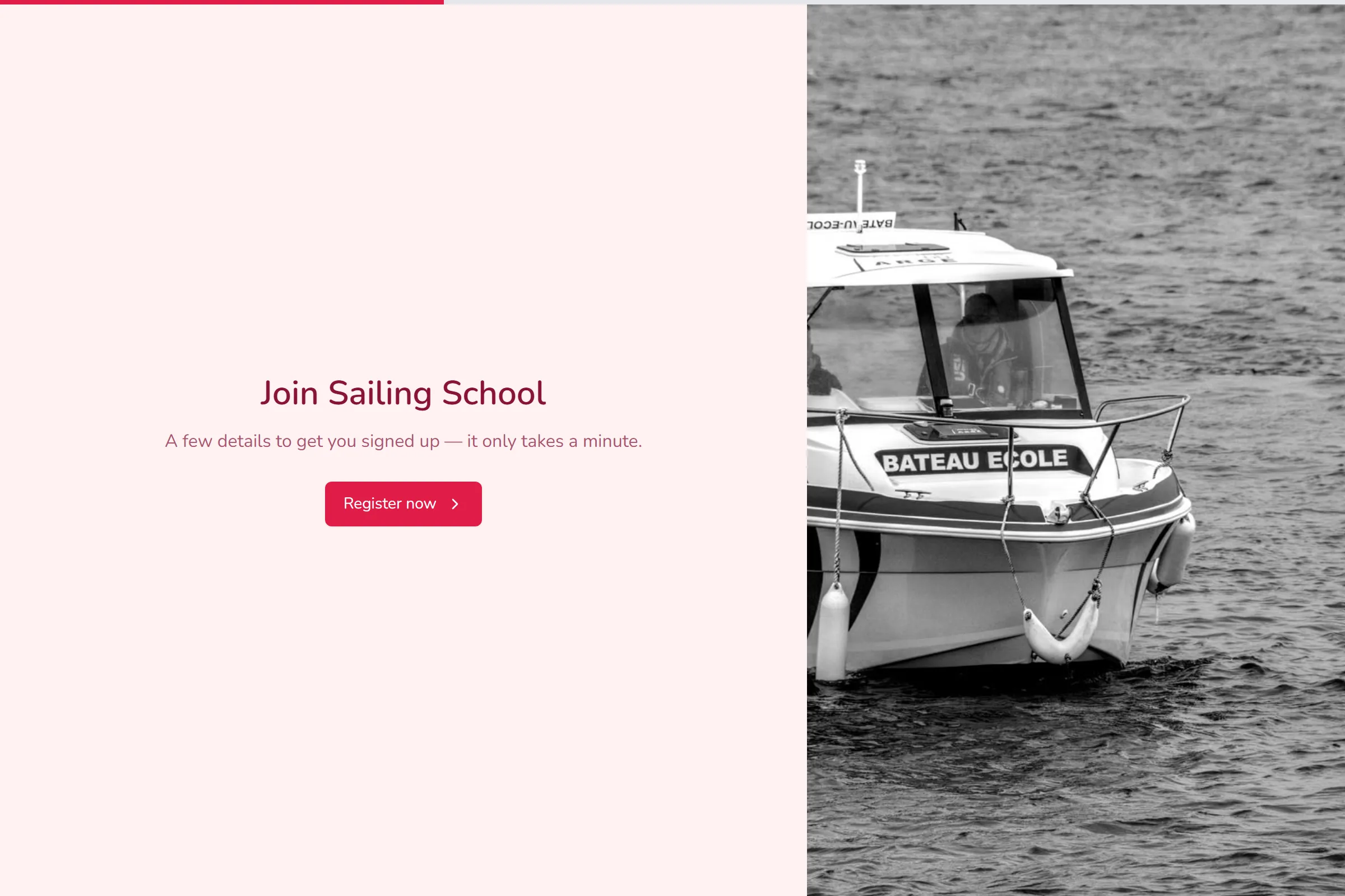 Sailing School Program Application template preview