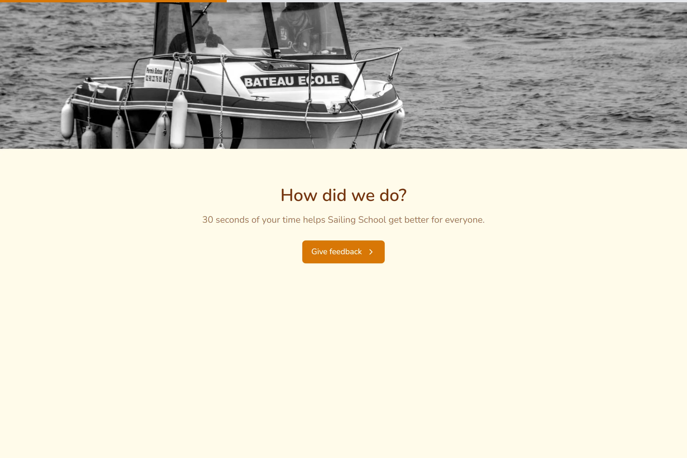 Sailing School Quick Feedback template preview