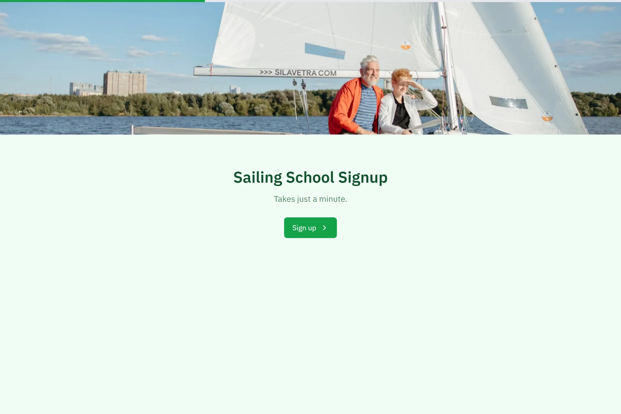 Sailing School Signup template preview