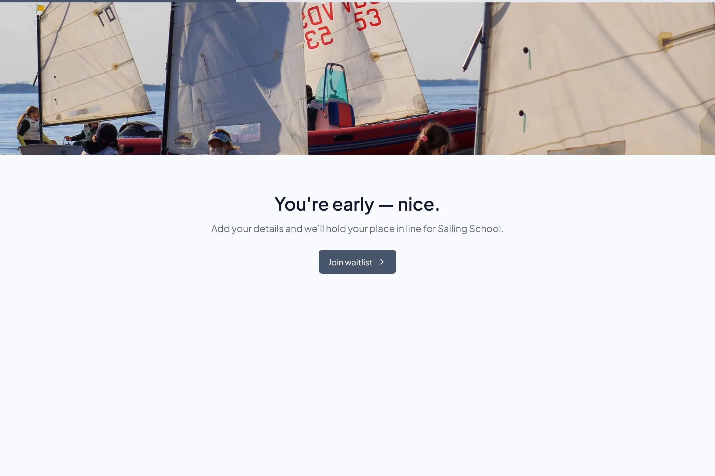 Sailing School Waitlist template preview