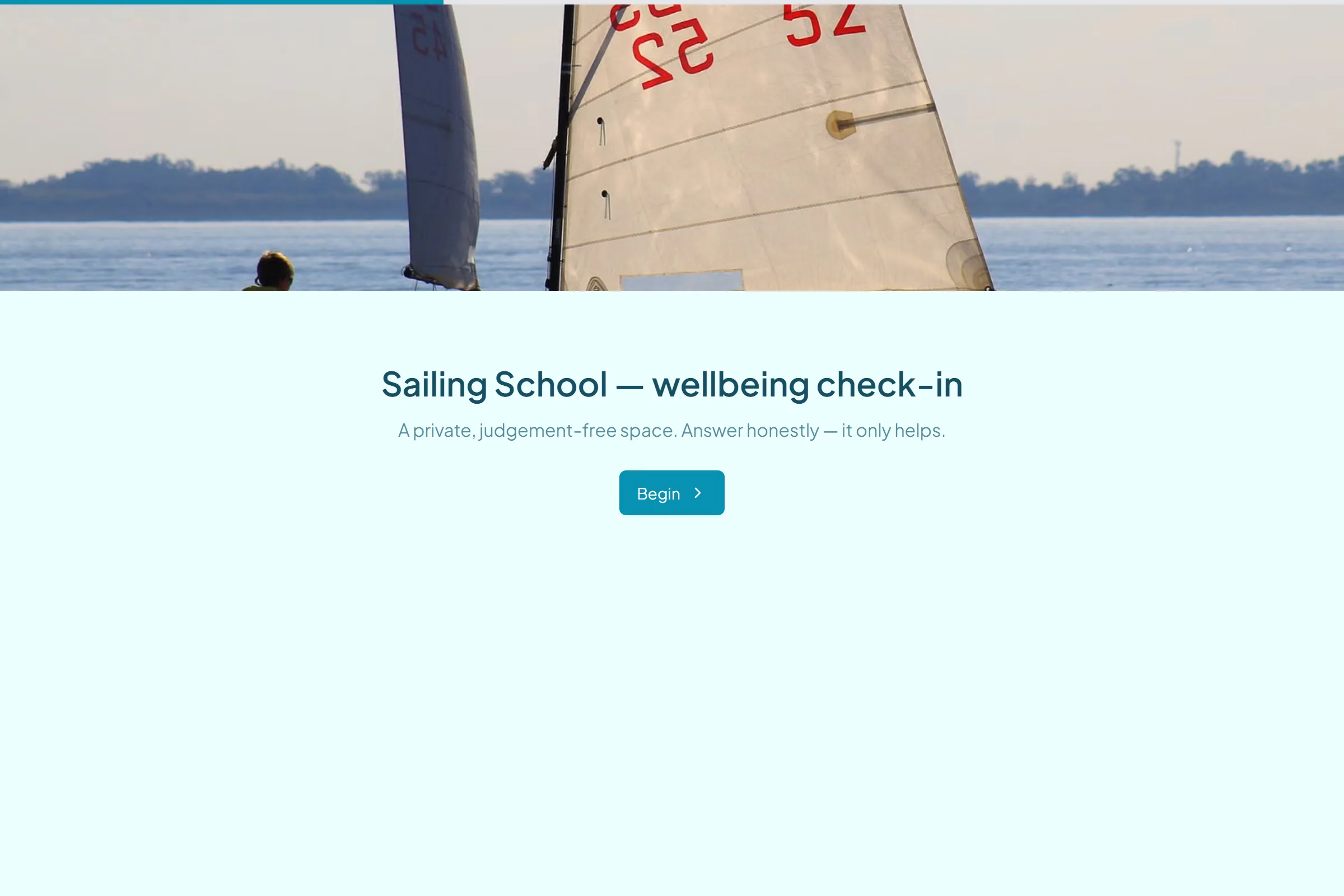 Sailing School Wellbeing Check-in template preview