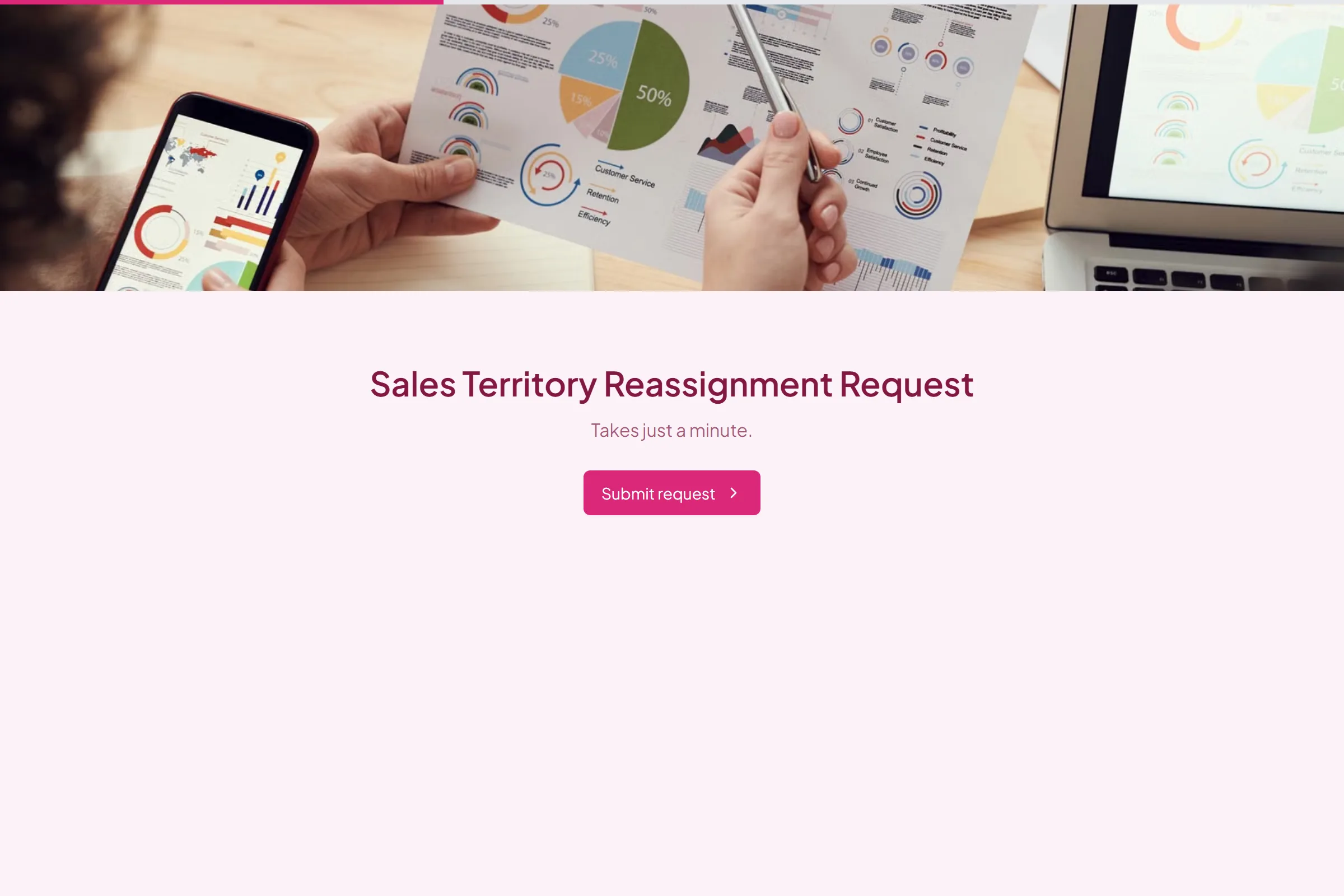 Sales Territory Reassignment Request template preview