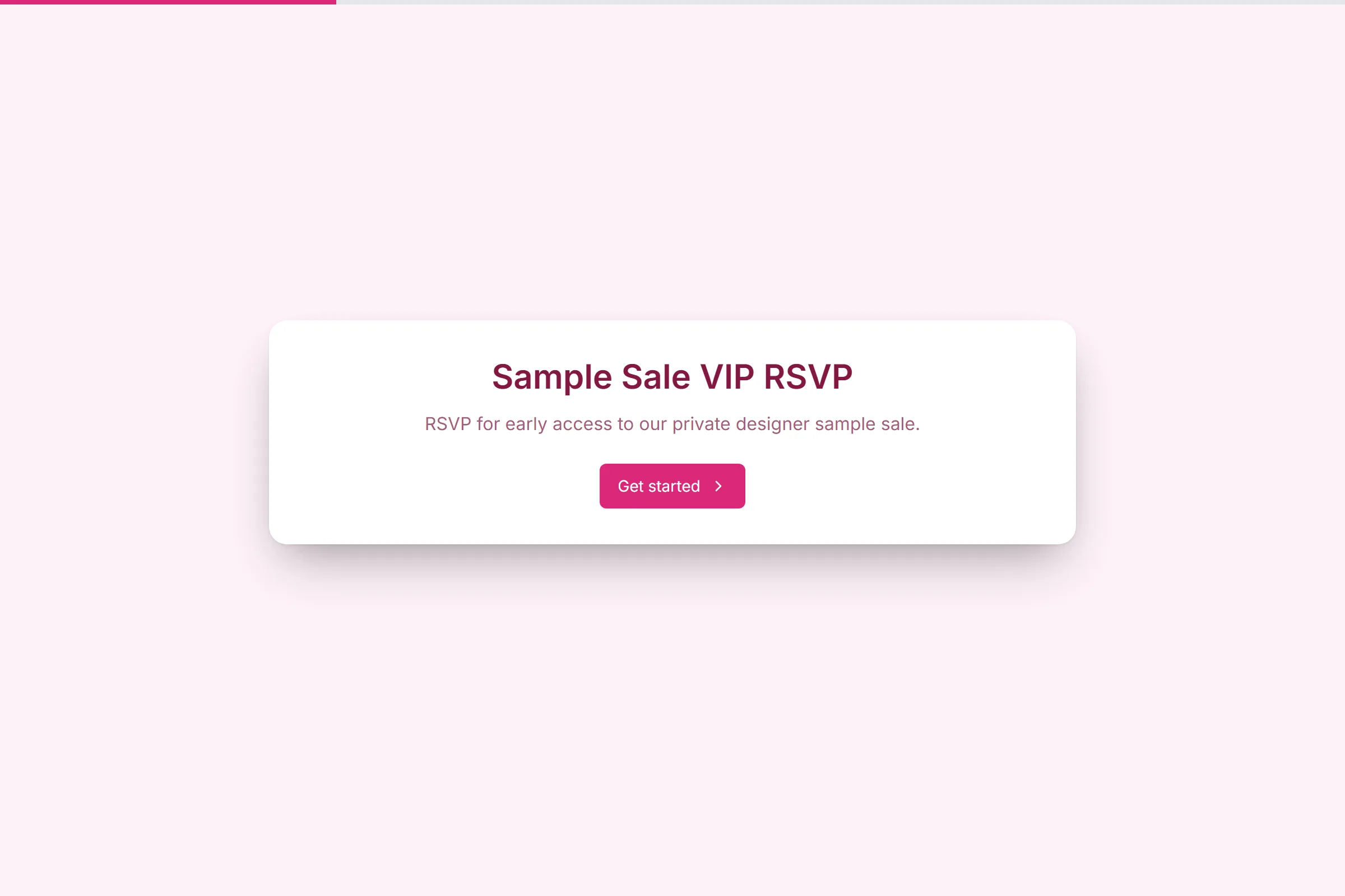 Sample Sale VIP RSVP template preview