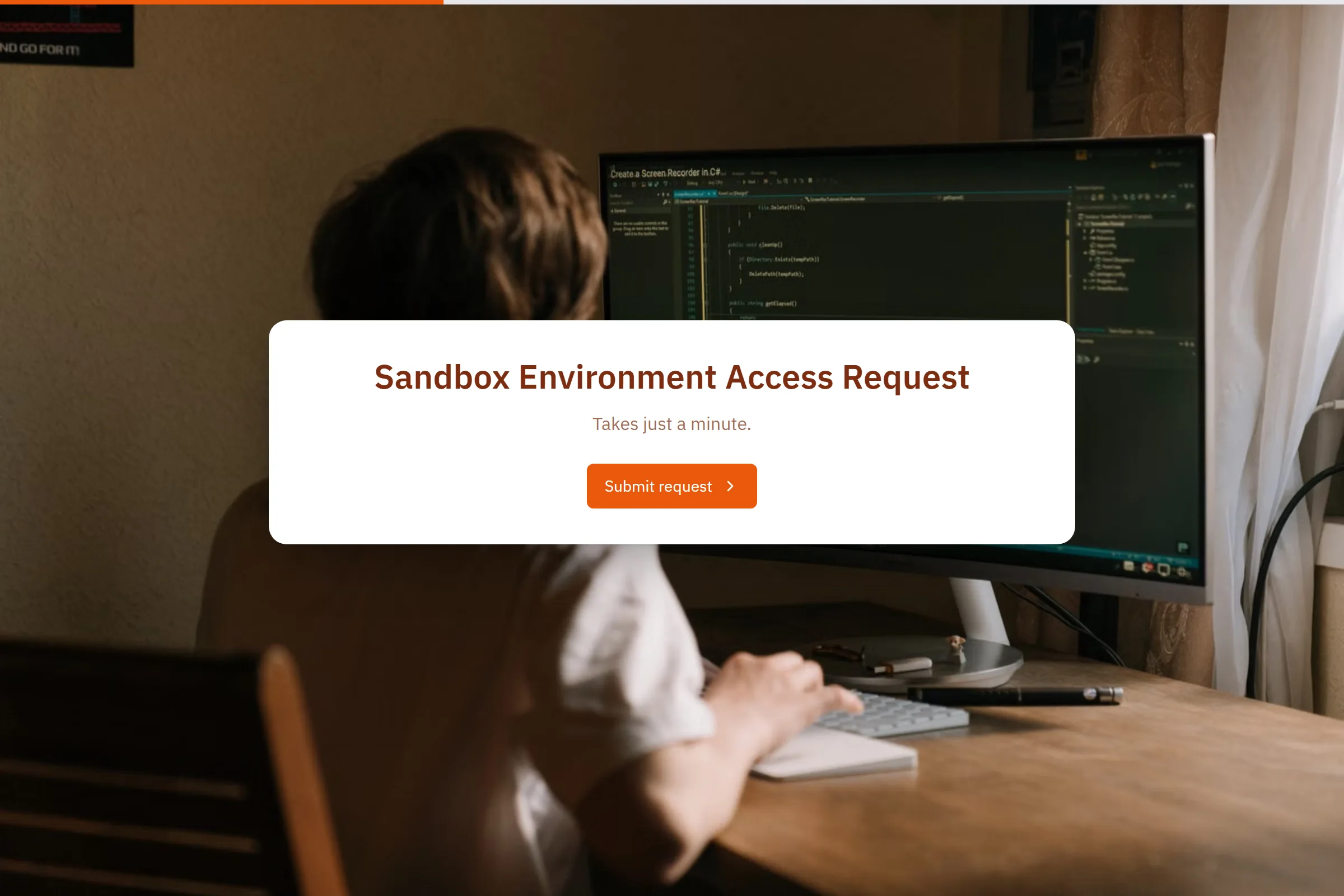 Sandbox Environment Access Request template preview