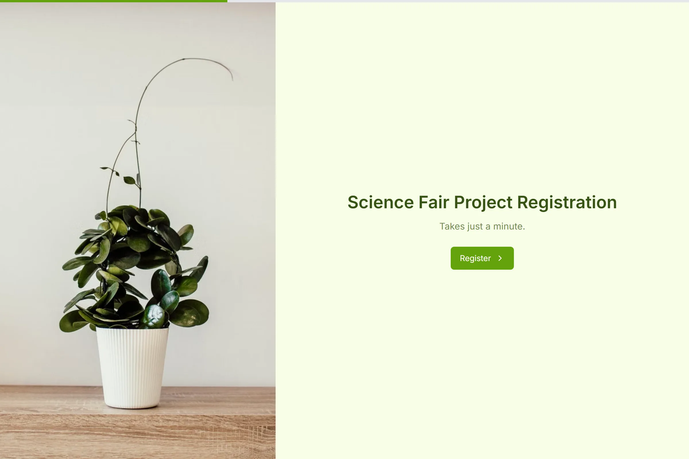 Science Fair Project Registration template preview