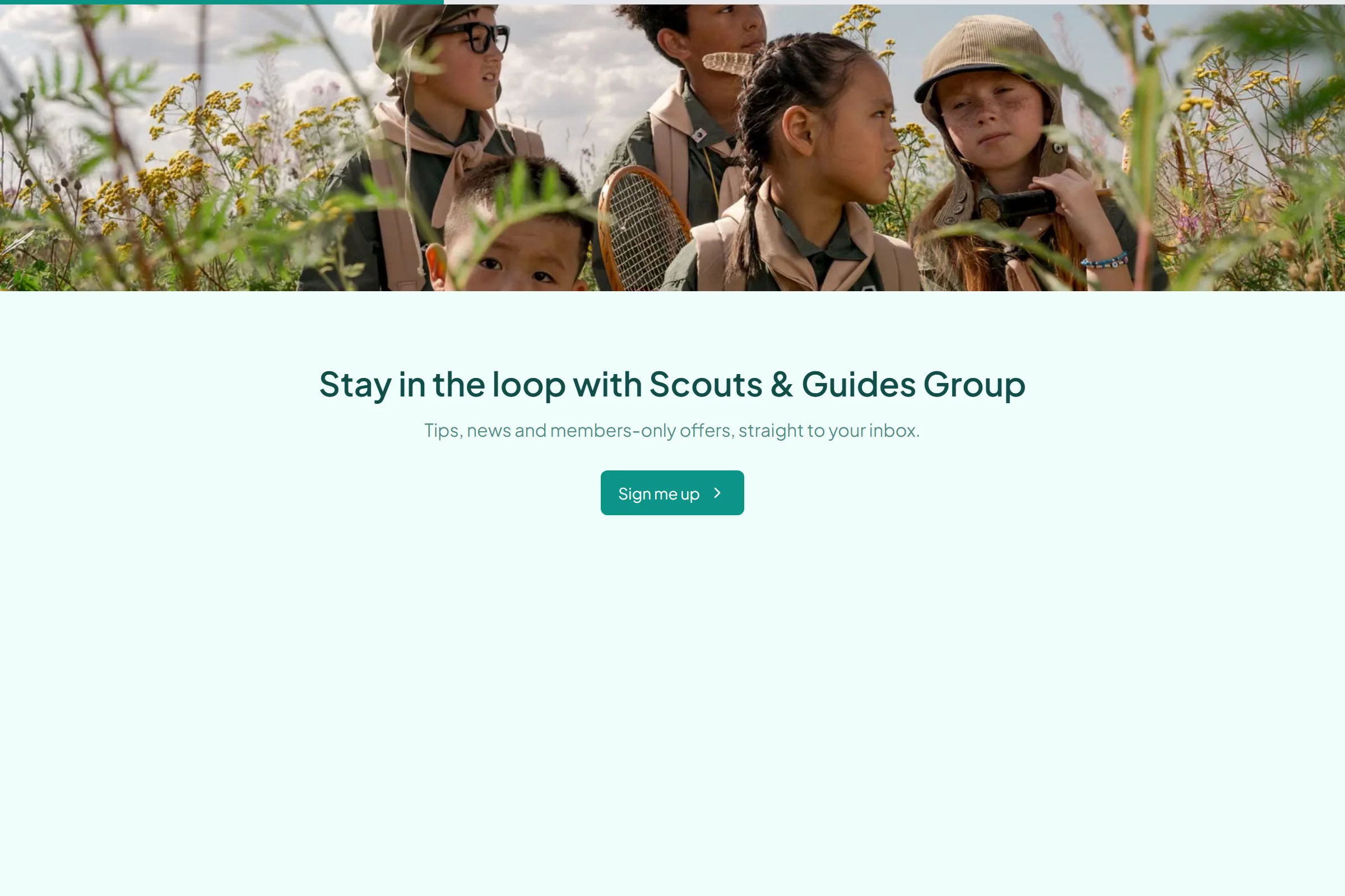 Scouts & Guides Group Newsletter & Updates Signup template preview