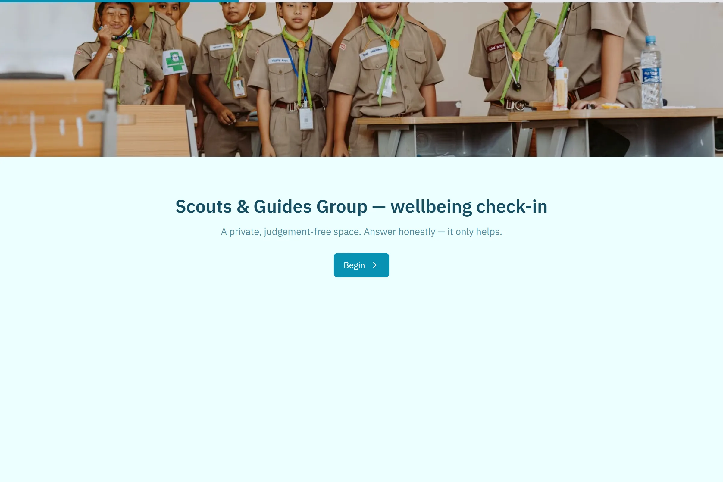 Scouts & Guides Group Wellbeing Check-in template preview