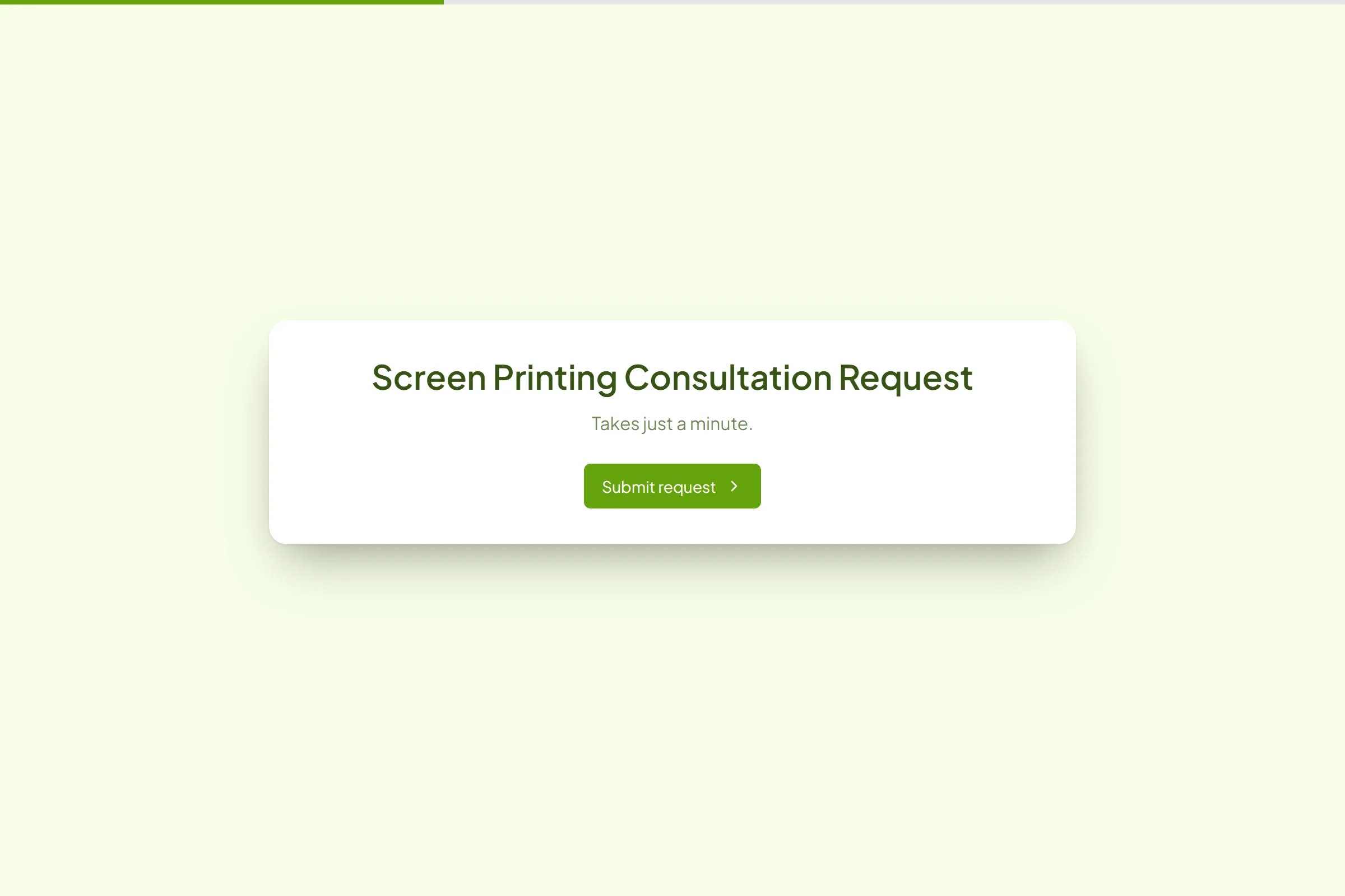 Screen Printing Consultation Request template preview