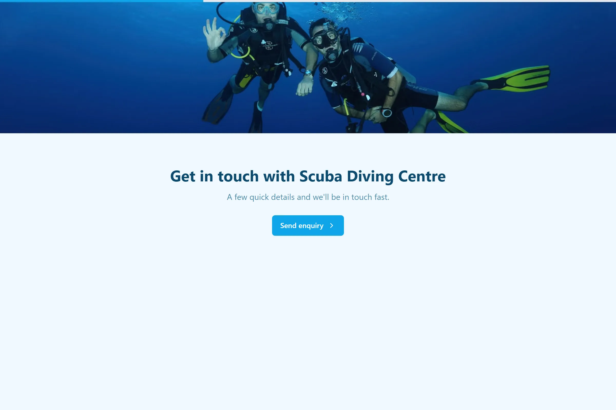 Scuba Diving Centre Enquiry template preview