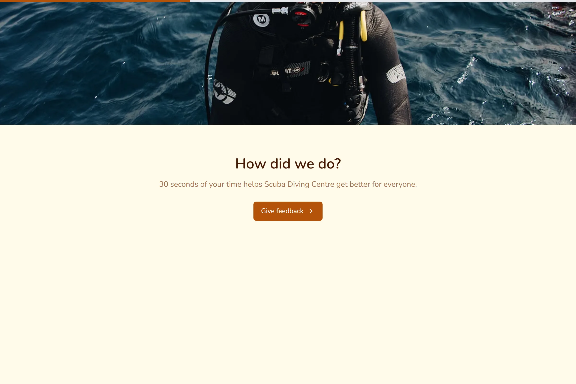 Scuba Diving Centre Quick Feedback template preview