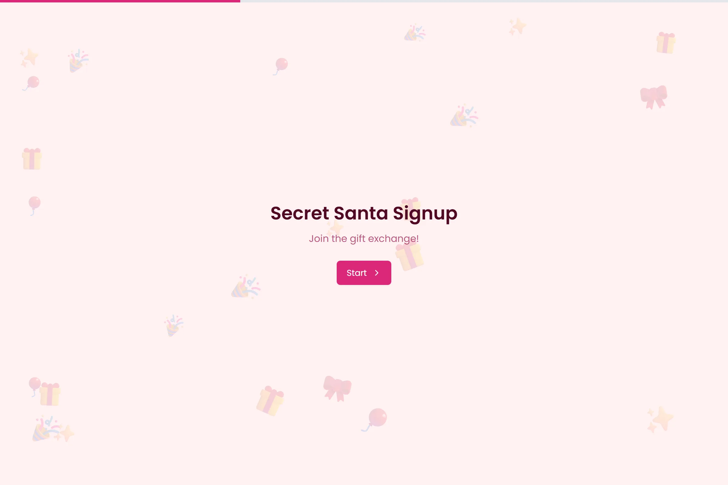 Secret Santa Signup template preview