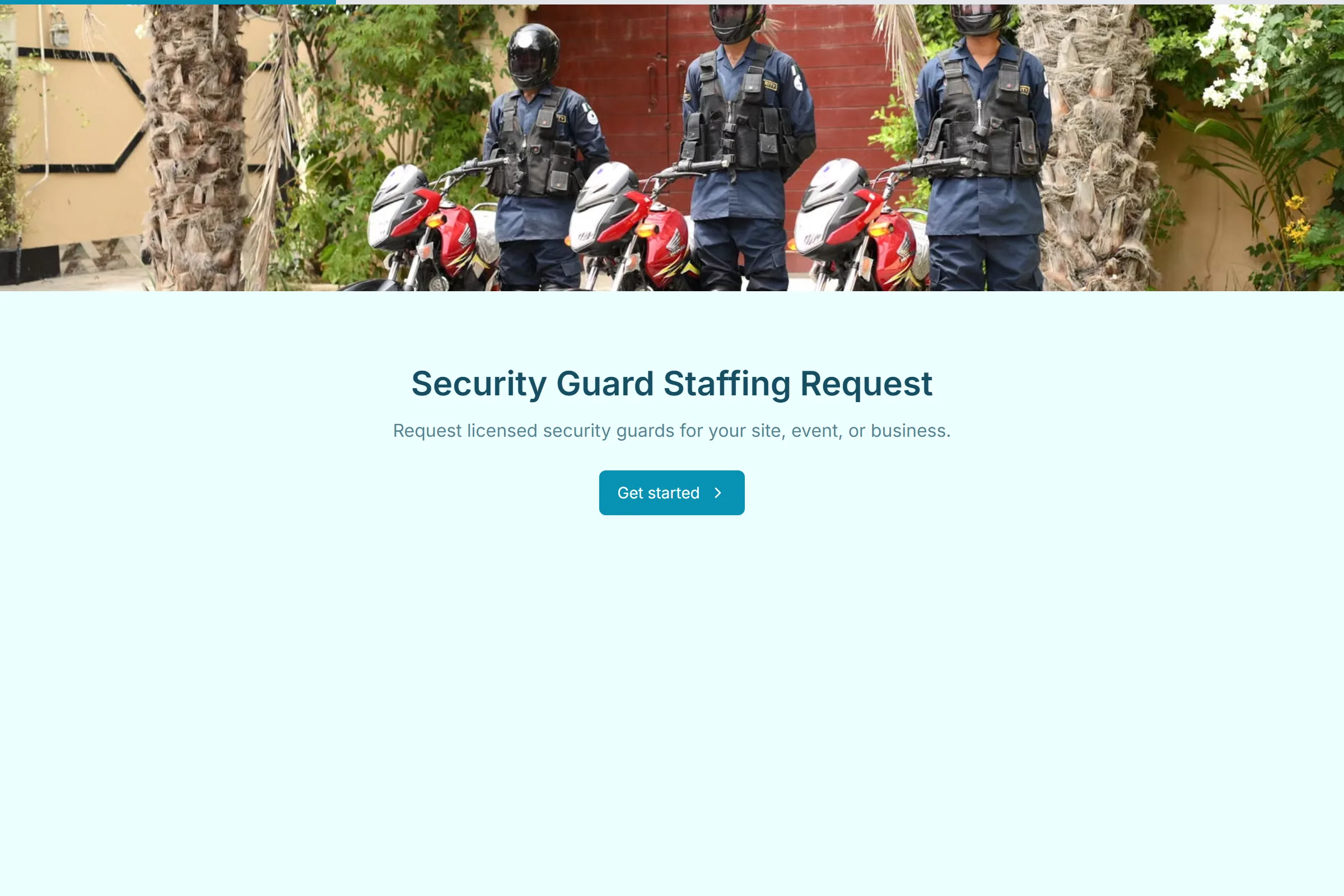 Security Guard Staffing Request template preview