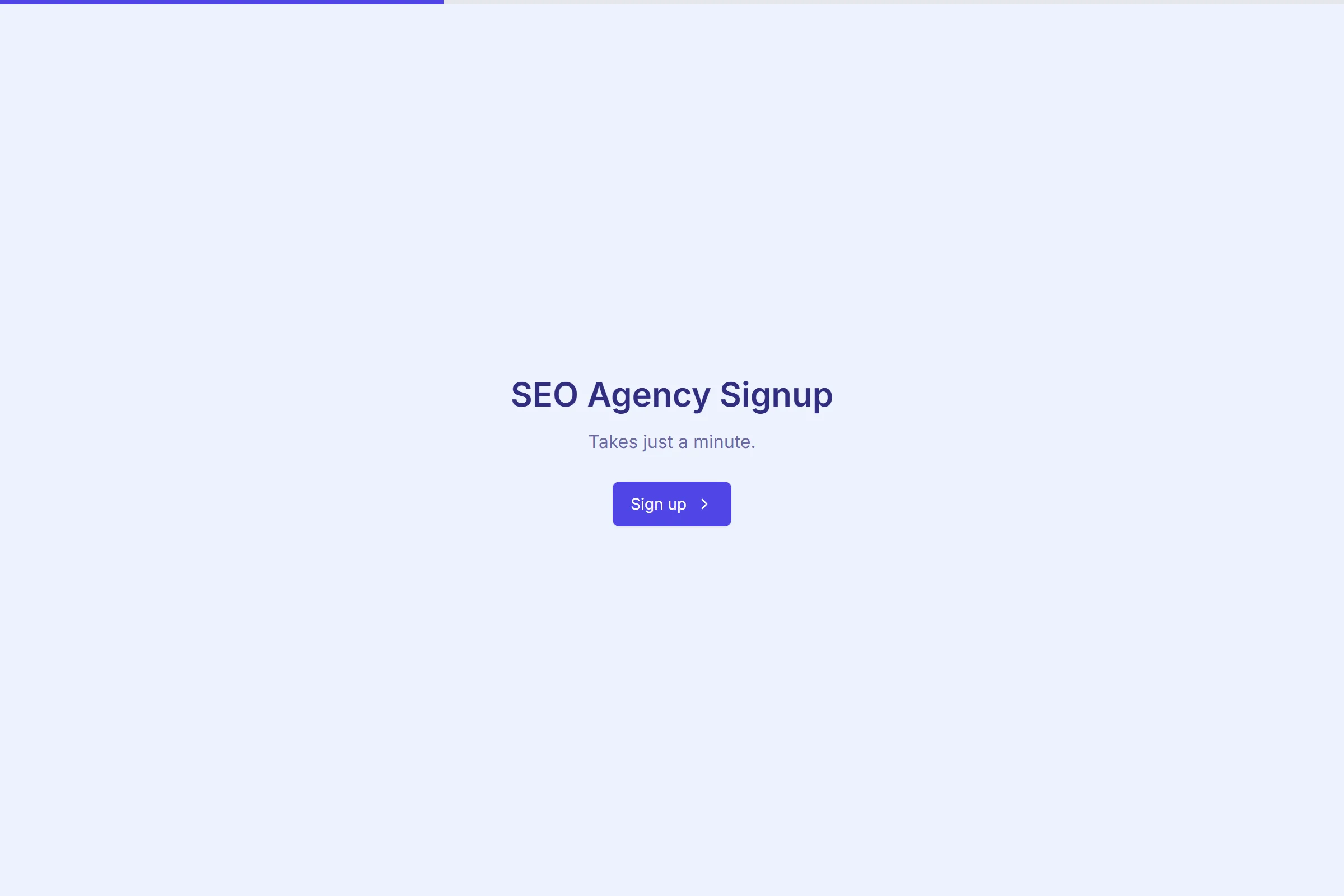 SEO Agency Signup template preview