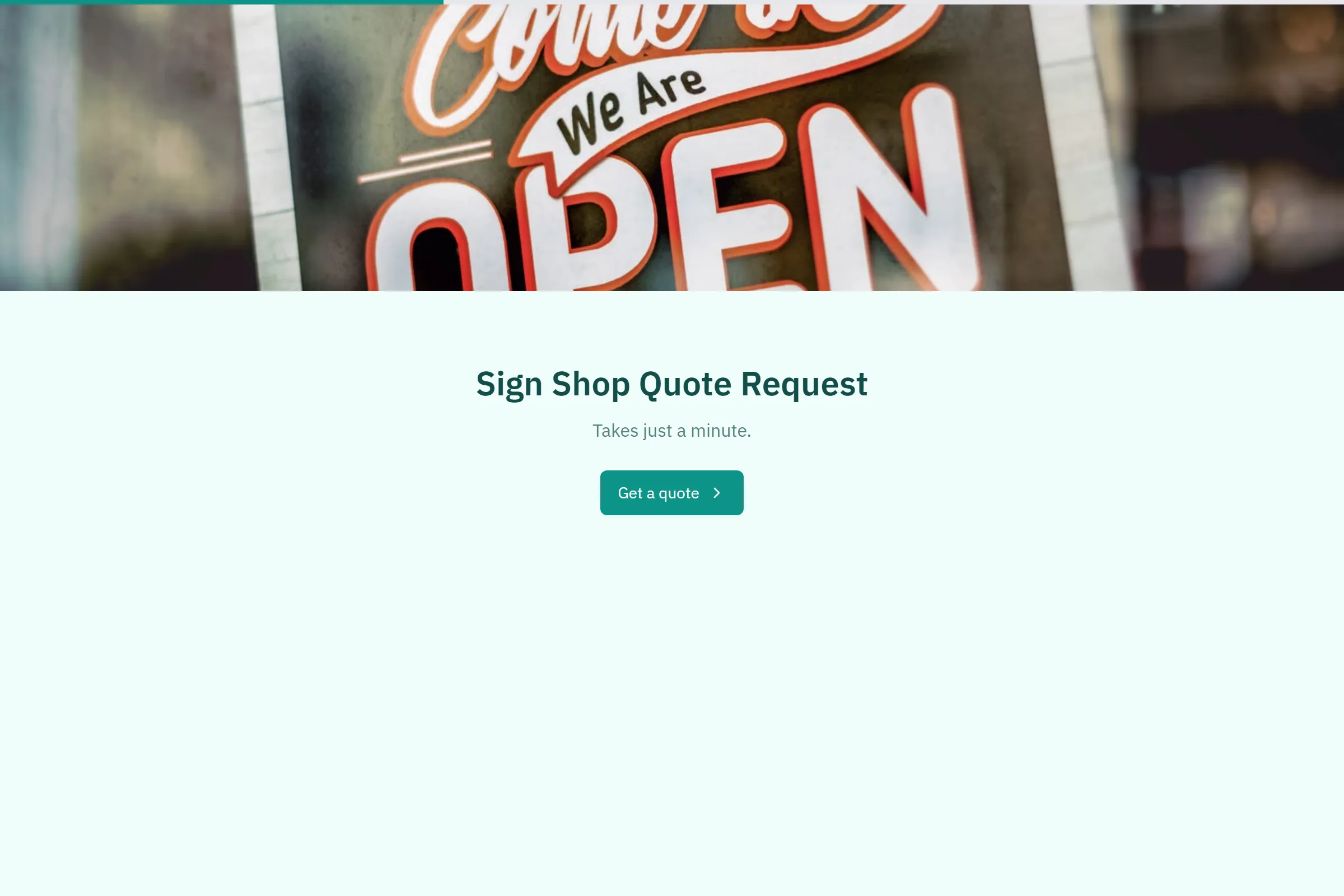 Sign Shop Quote Request template preview