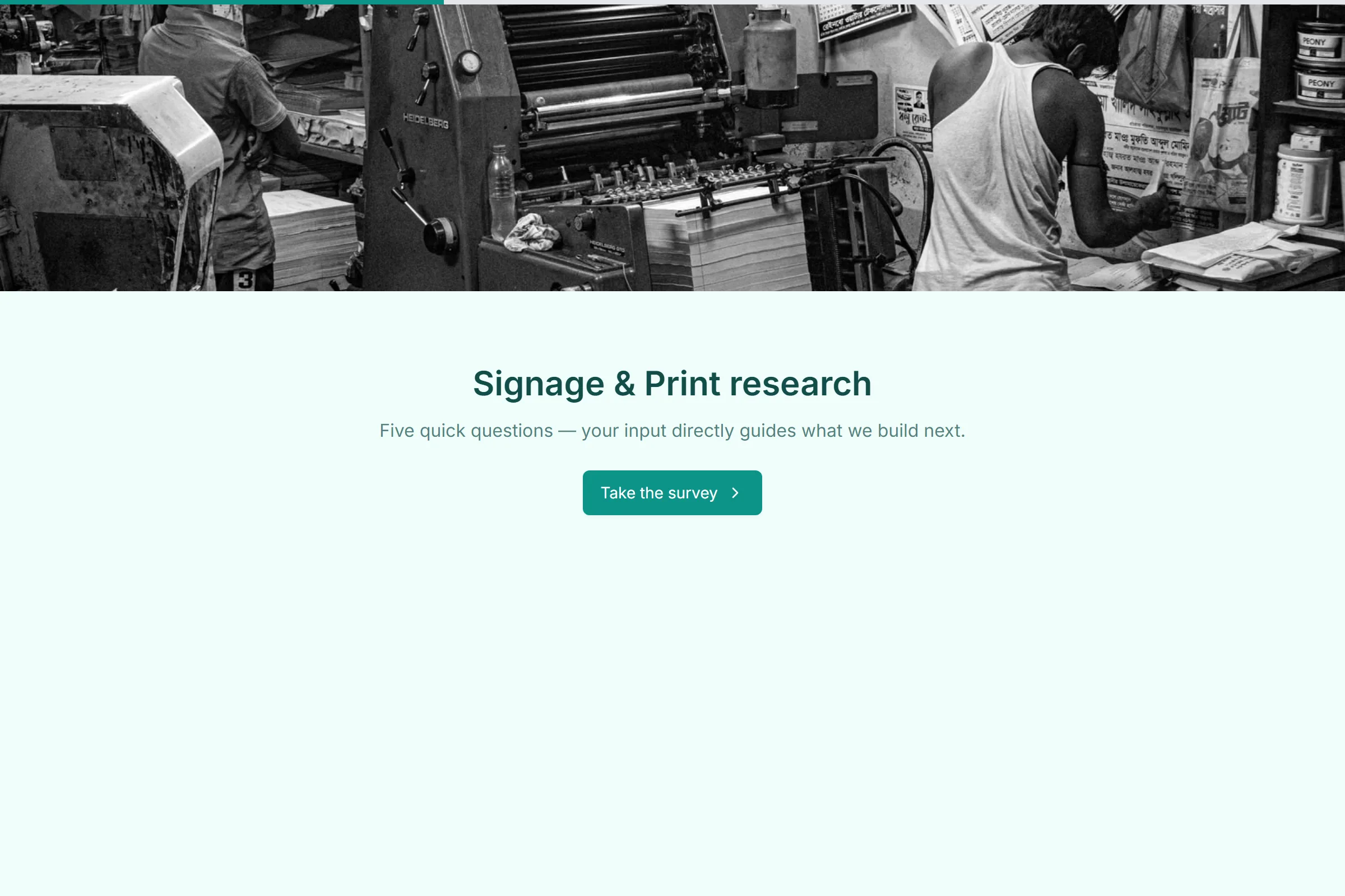 Signage & Print Market Research Survey template preview