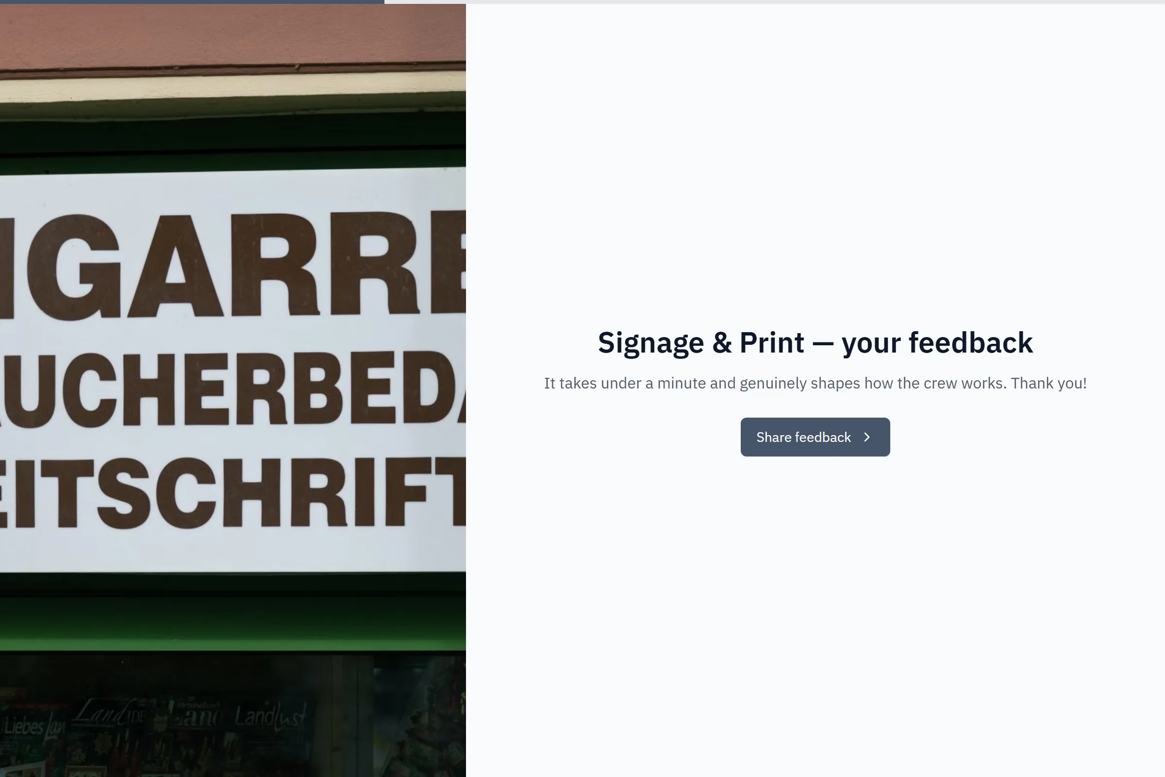 Signage & Print Satisfaction Survey template preview