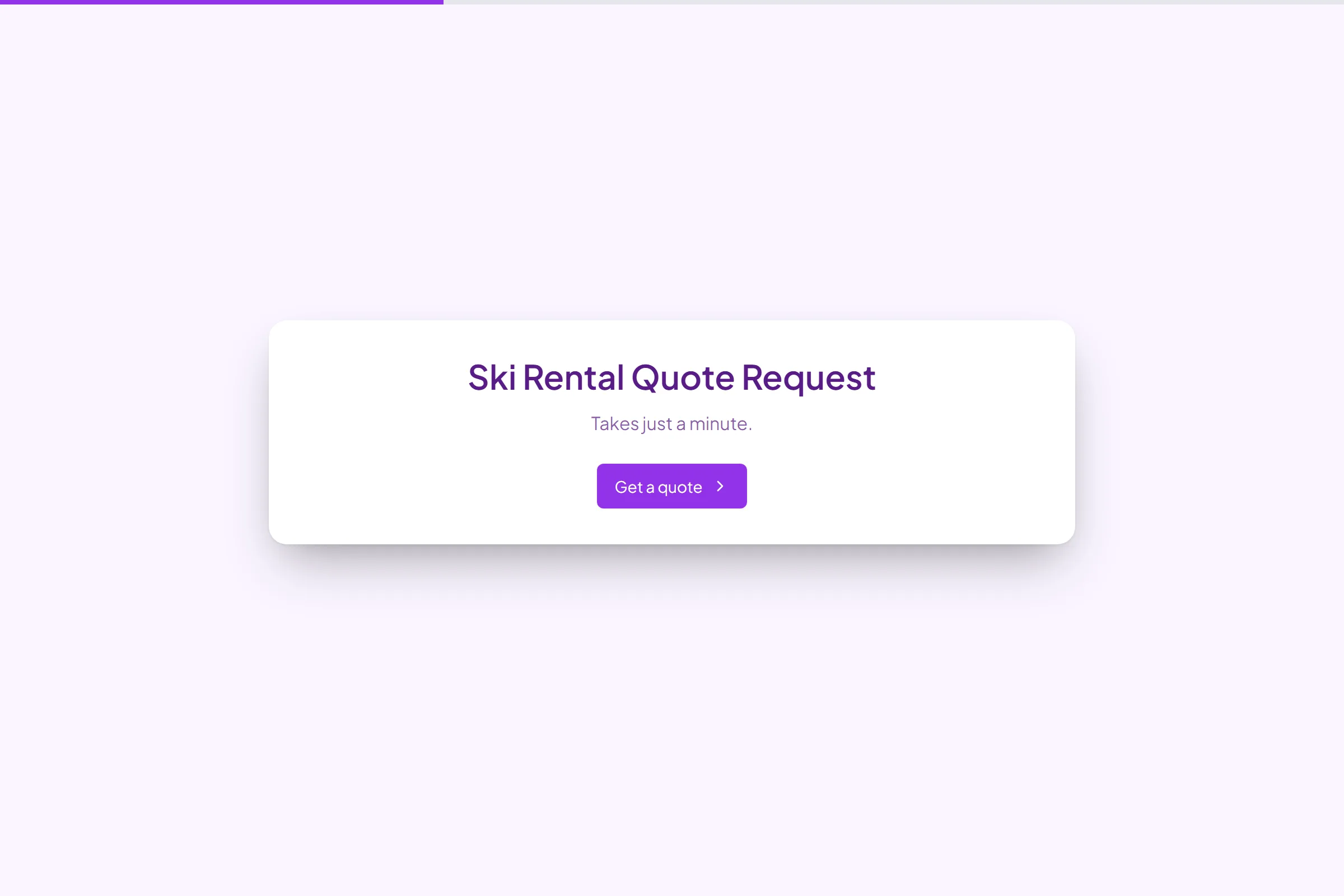 Ski Rental Quote Request template preview