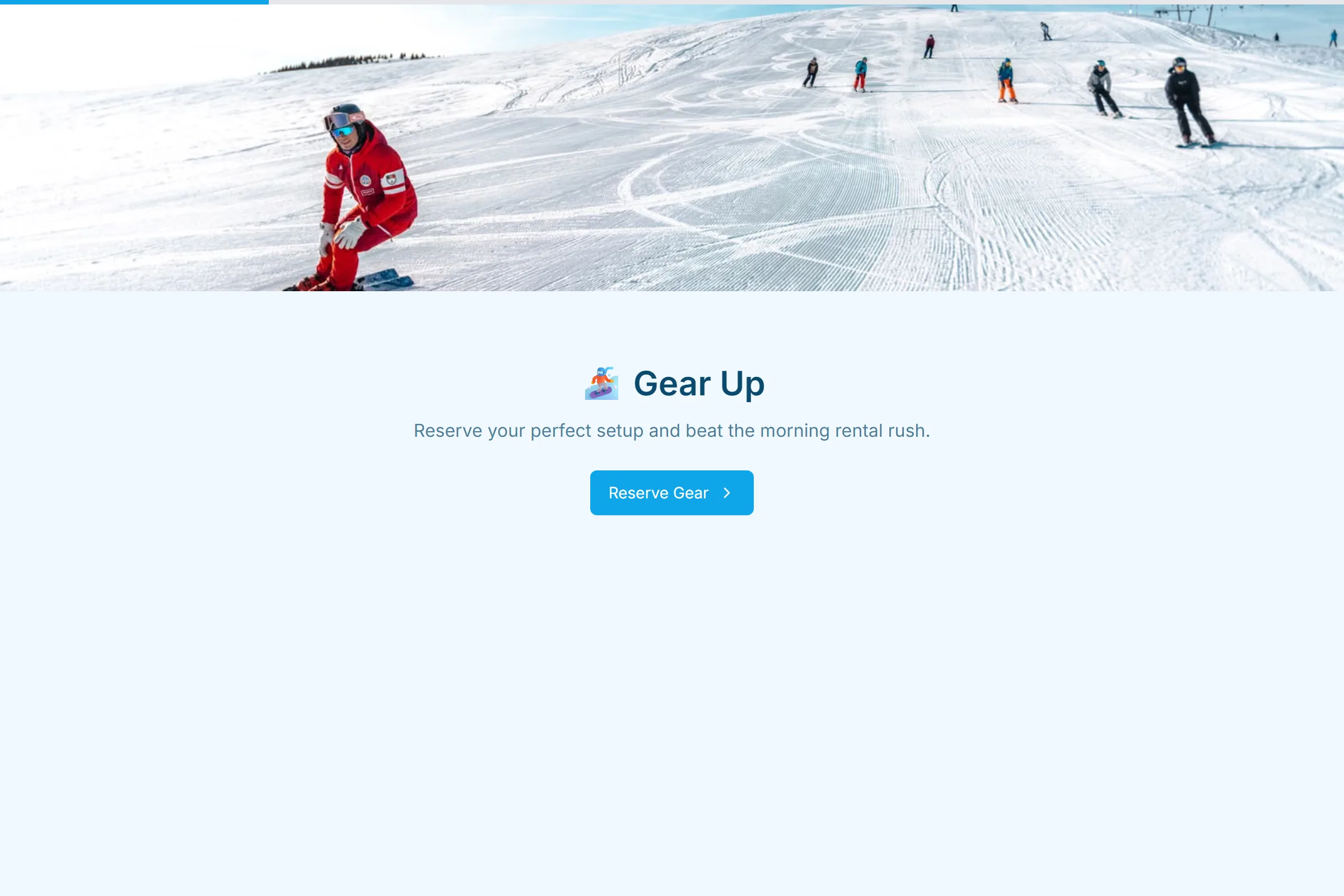 Ski & Snowboard Rental Booking template preview
