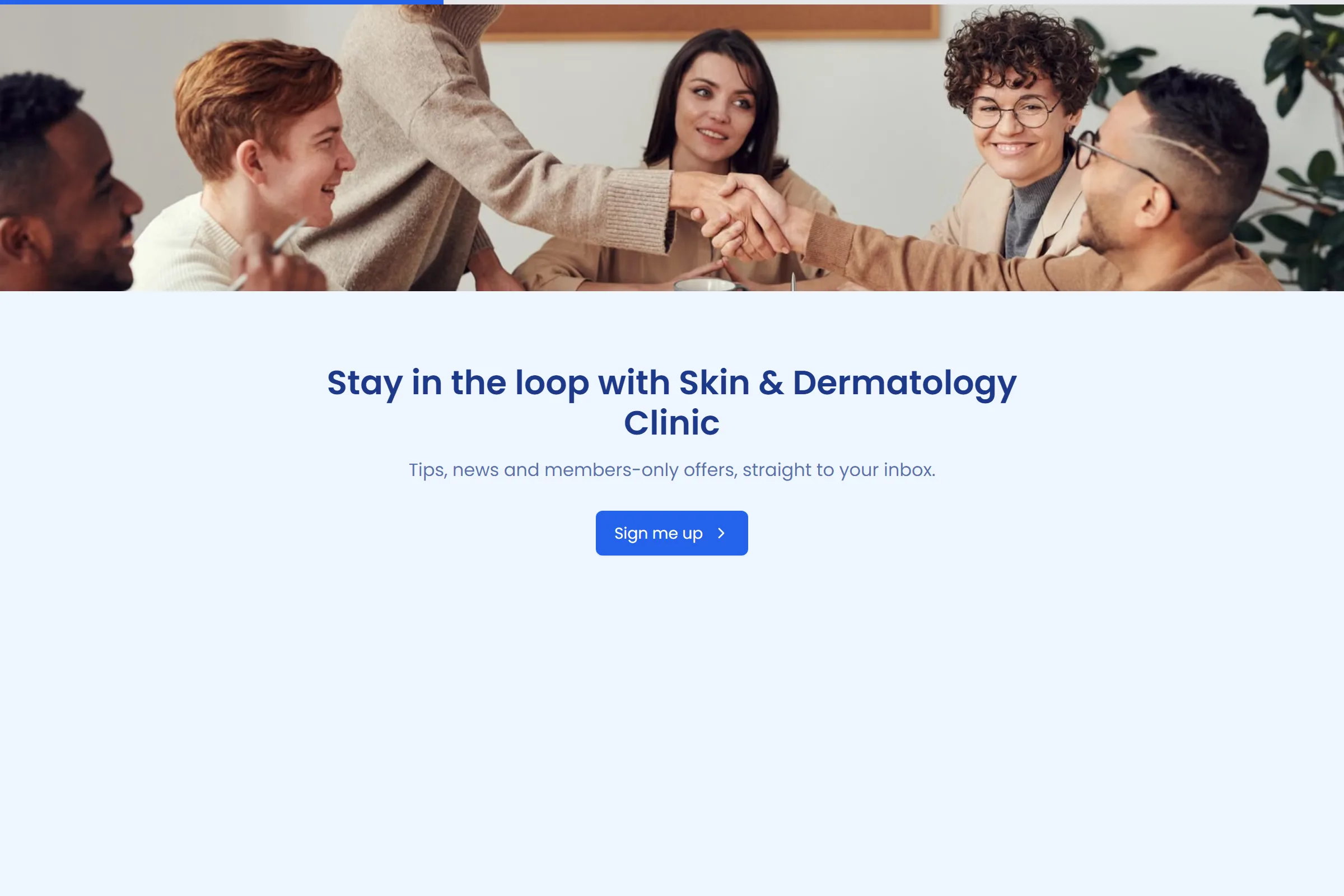 Skin & Dermatology Clinic Newsletter & Updates Signup template preview