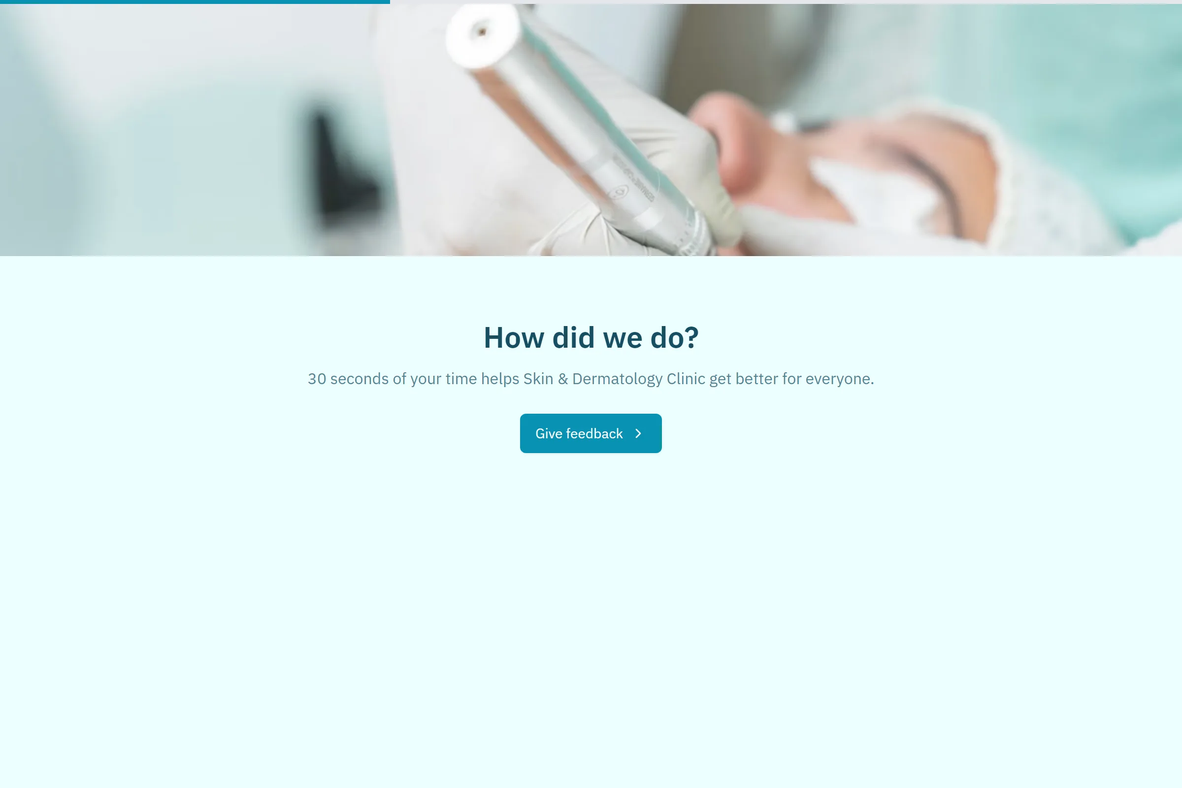 Skin & Dermatology Clinic Quick Feedback template preview