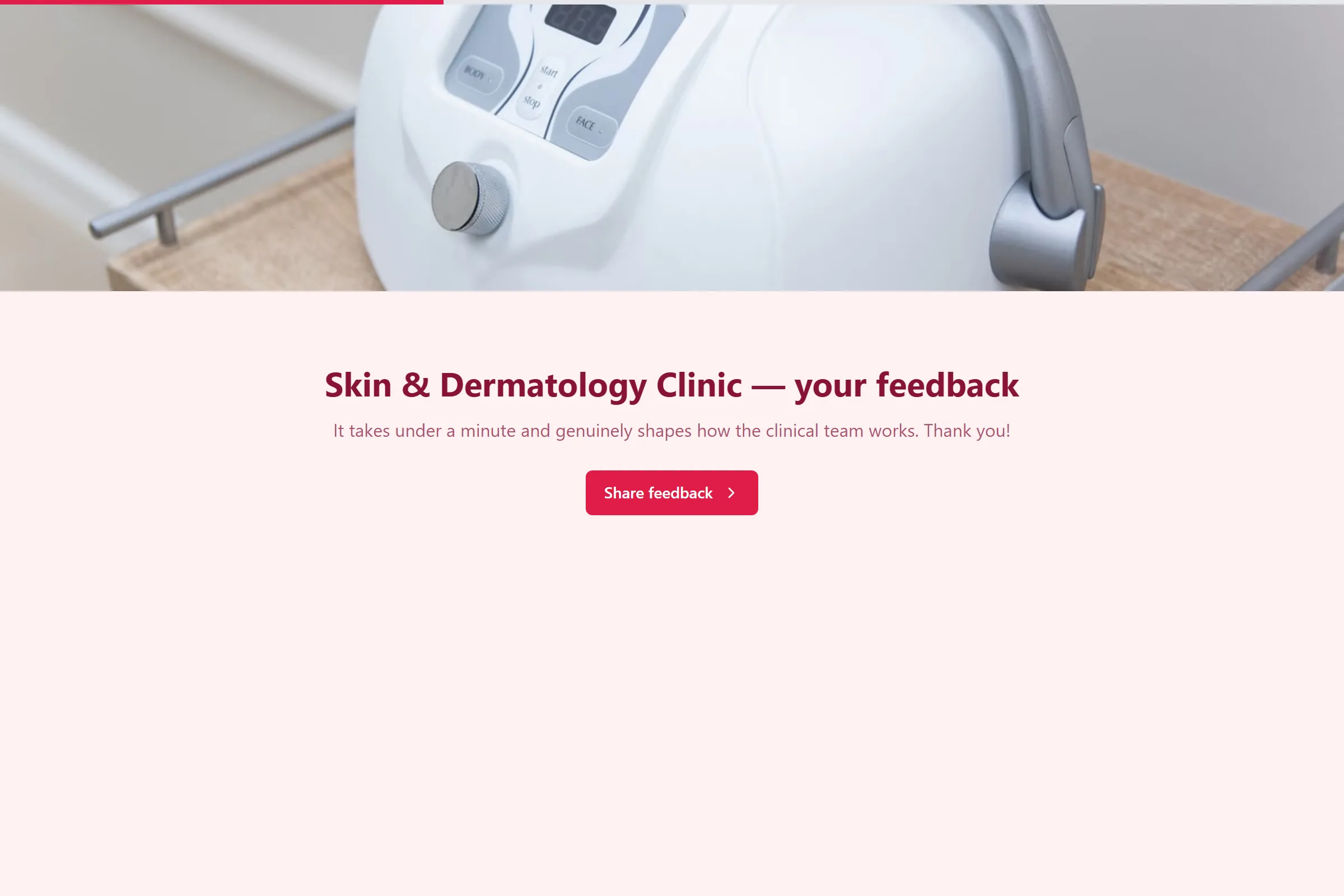 Skin & Dermatology Clinic Satisfaction Survey template preview