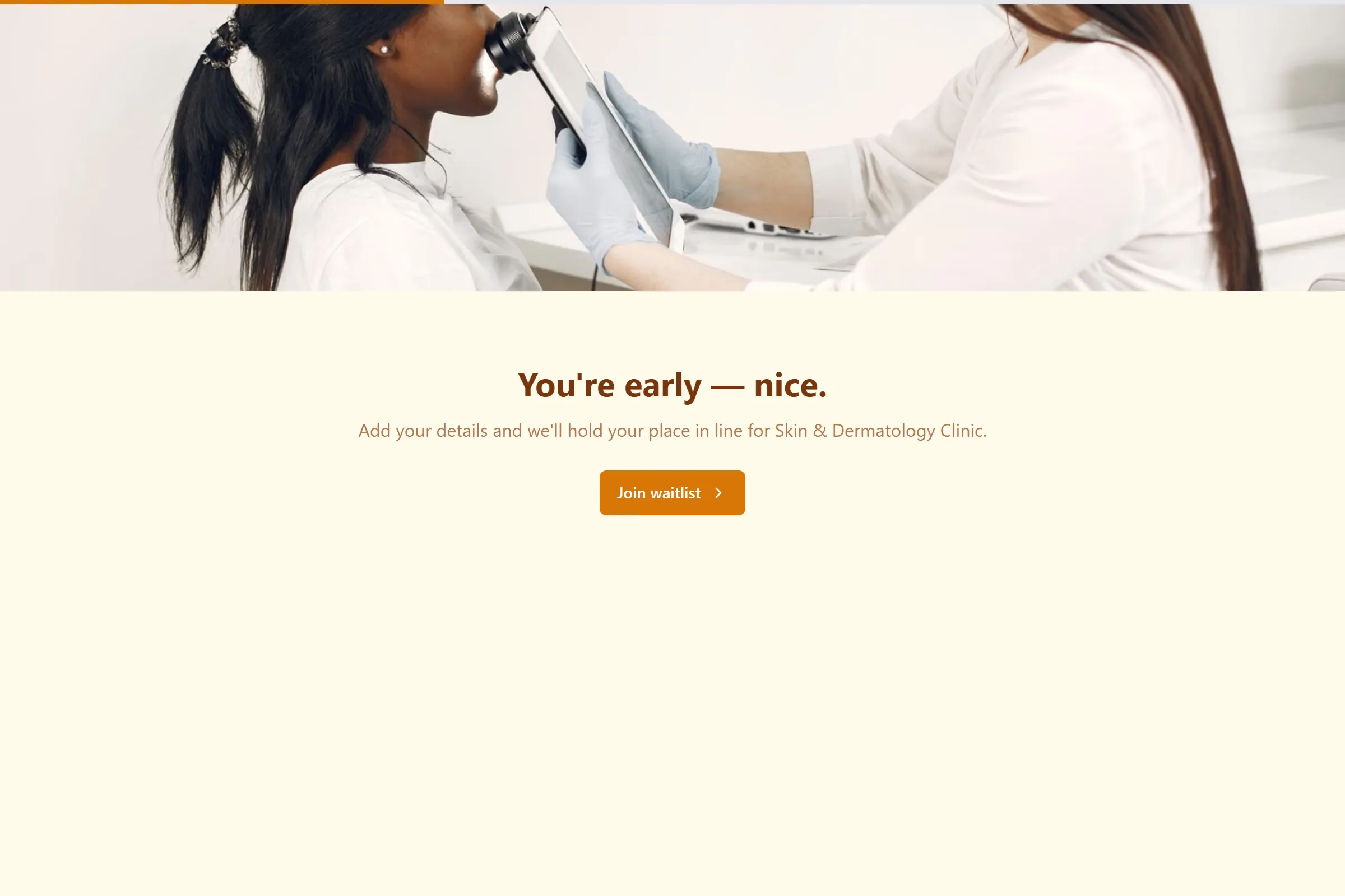 Skin & Dermatology Clinic Waitlist template preview